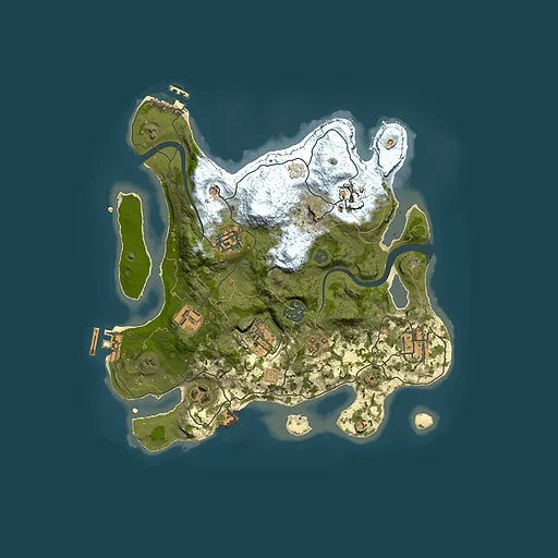 Rust map seed 504219866, 3000x3000m top-down preview