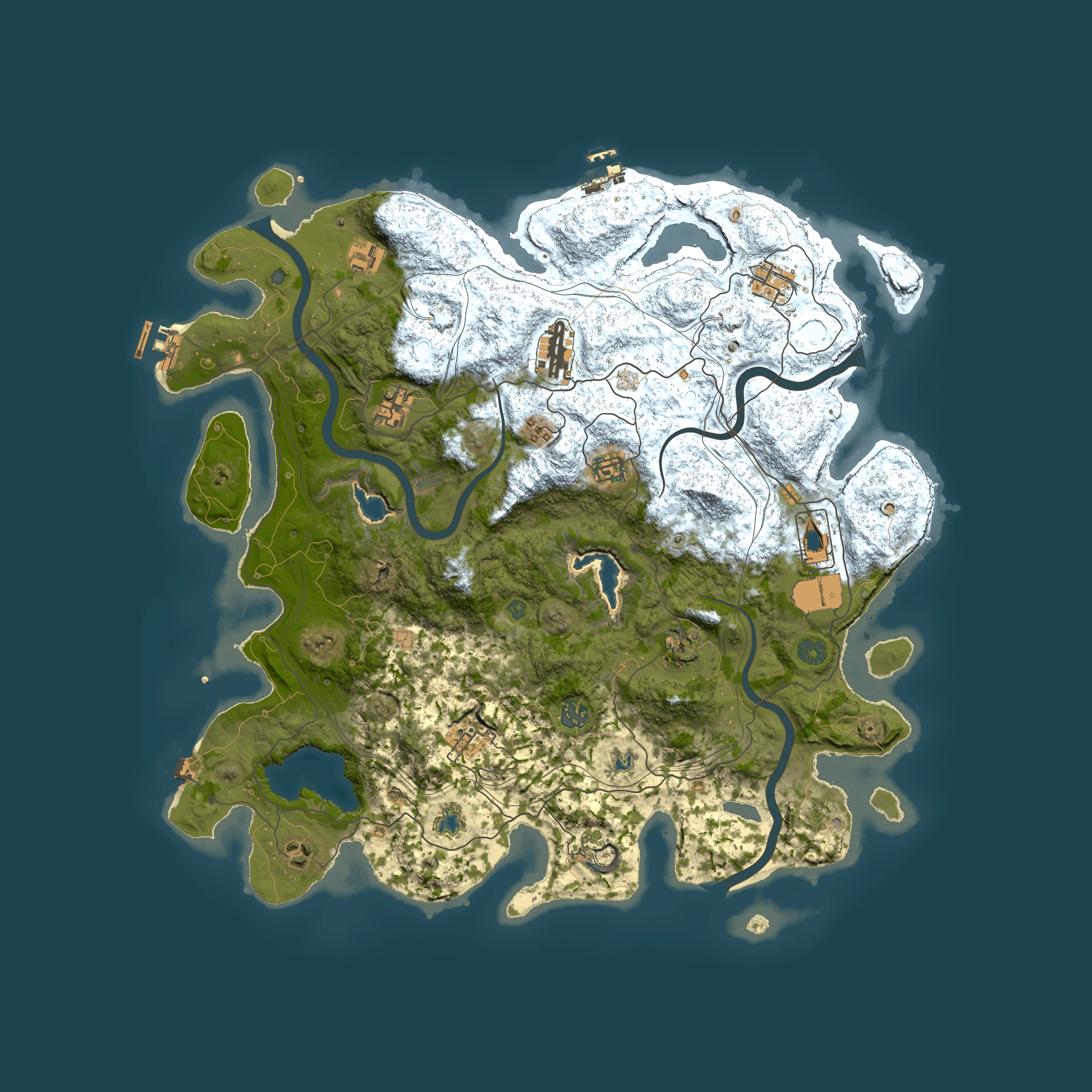 Full top-down render of Rust map seed 1935396736, 4500x4500m