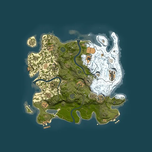 Rust map seed 1439851774, 3500x3500m top-down preview
