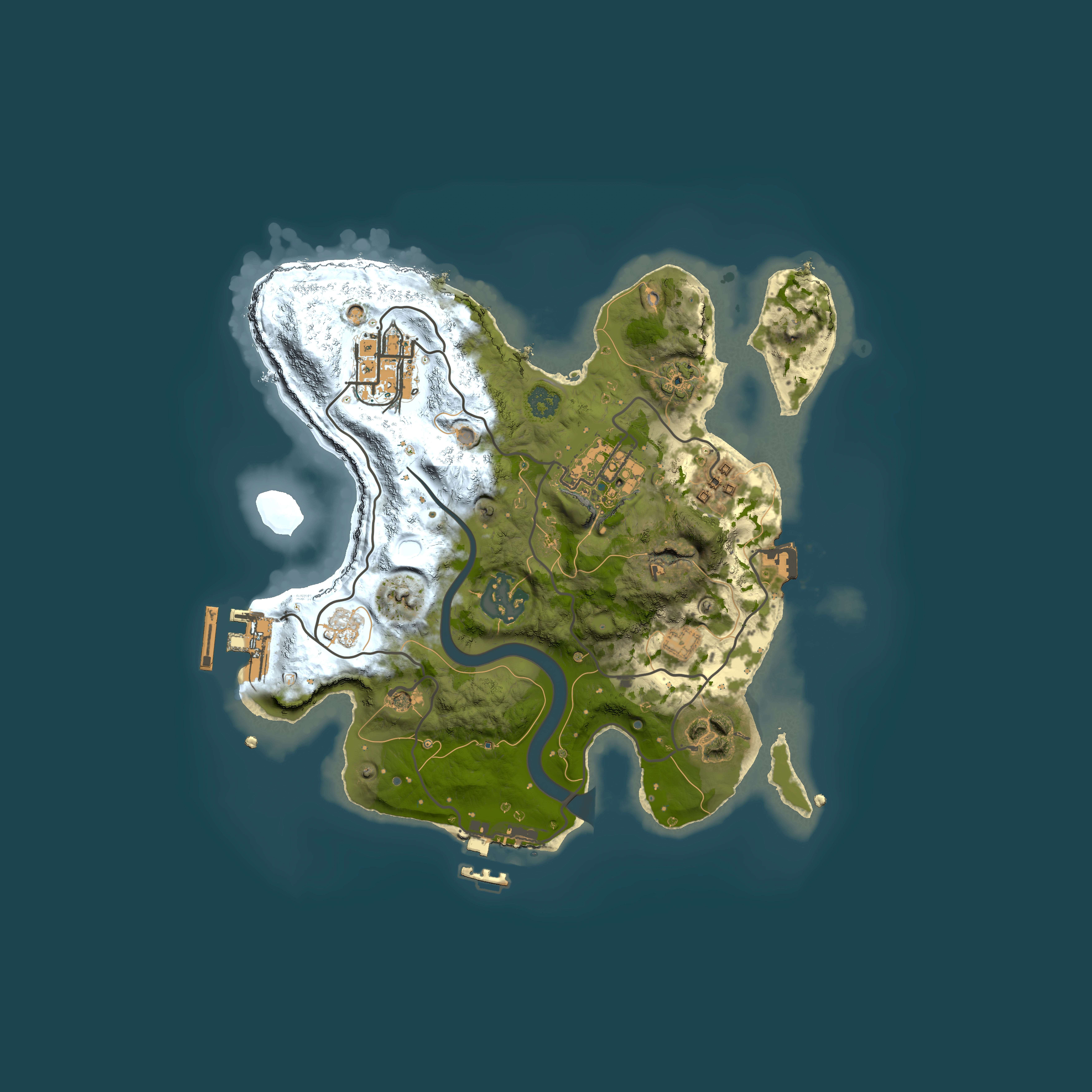 Full top-down render of Rust map seed 1201519938, 2500x2500m