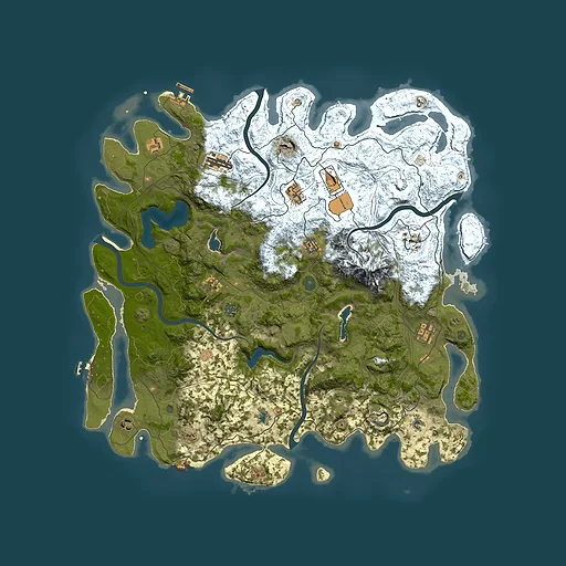 Rust map seed 40987657, 5000x5000m top-down preview