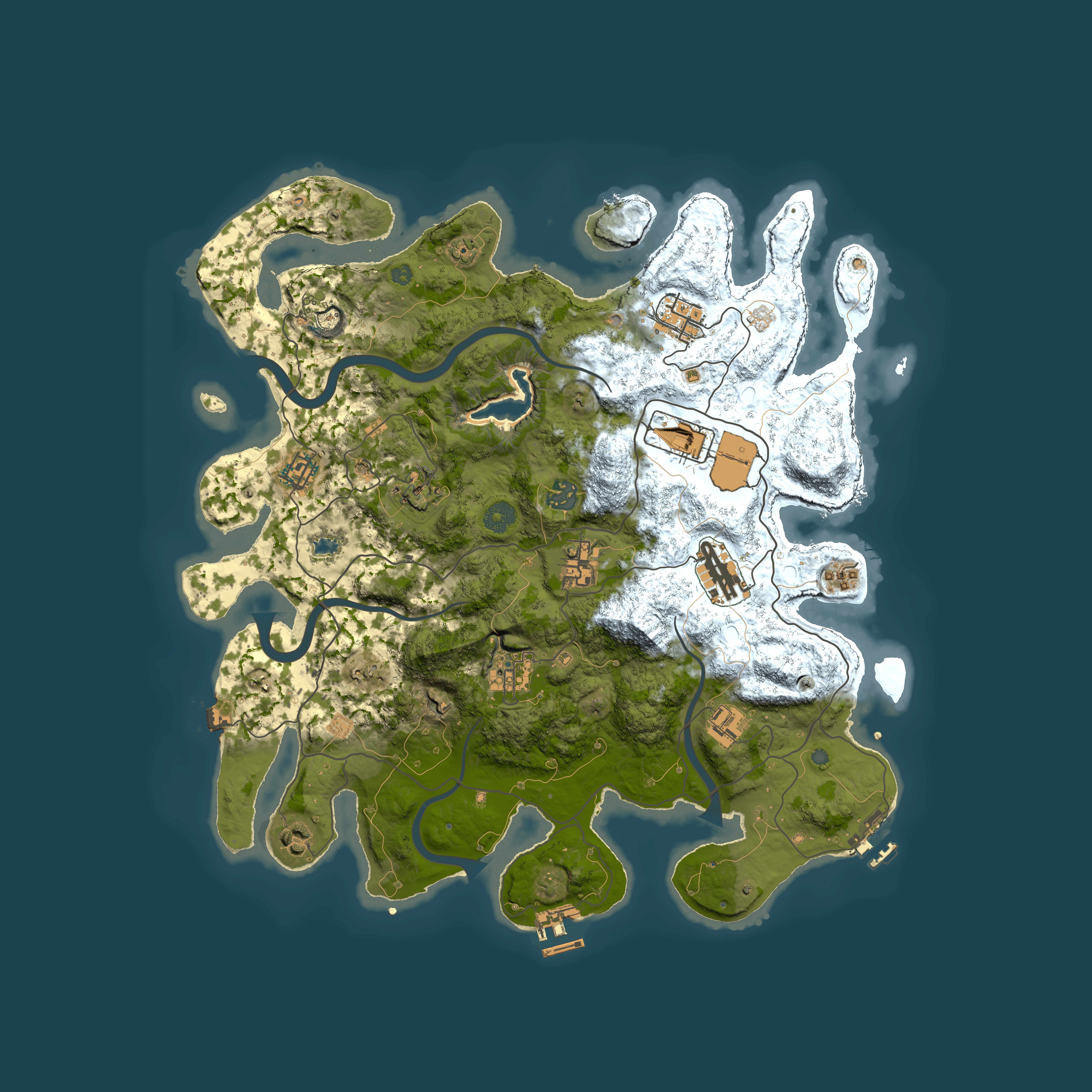 Full top-down render of Rust map seed 1060035023, 4000x4000m