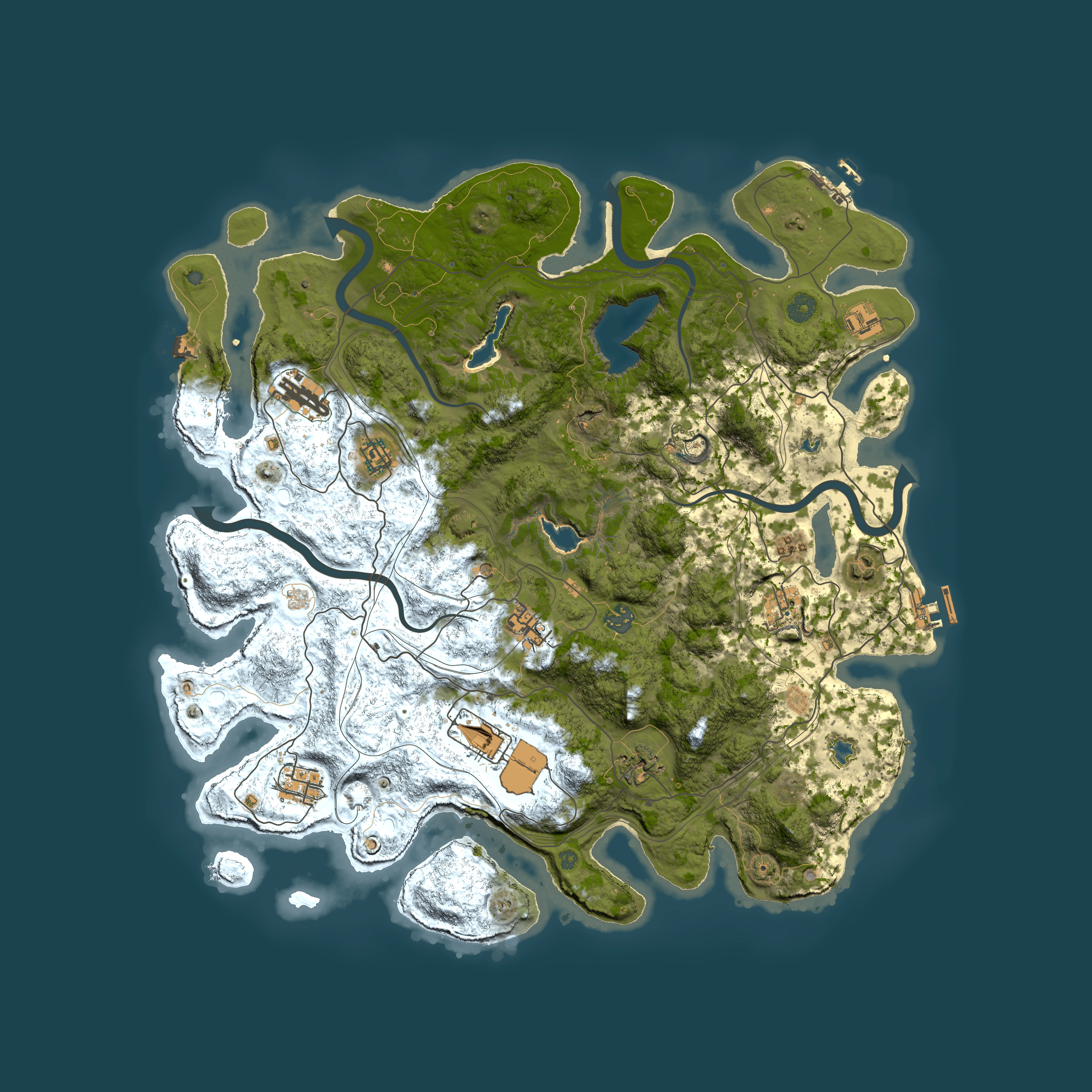 Full top-down render of Rust map seed 686184208, 4500x4500m
