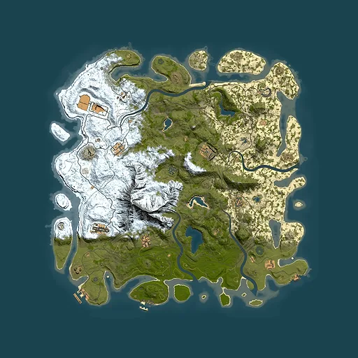 Rust map seed 1686040466, 5000x5000m top-down preview