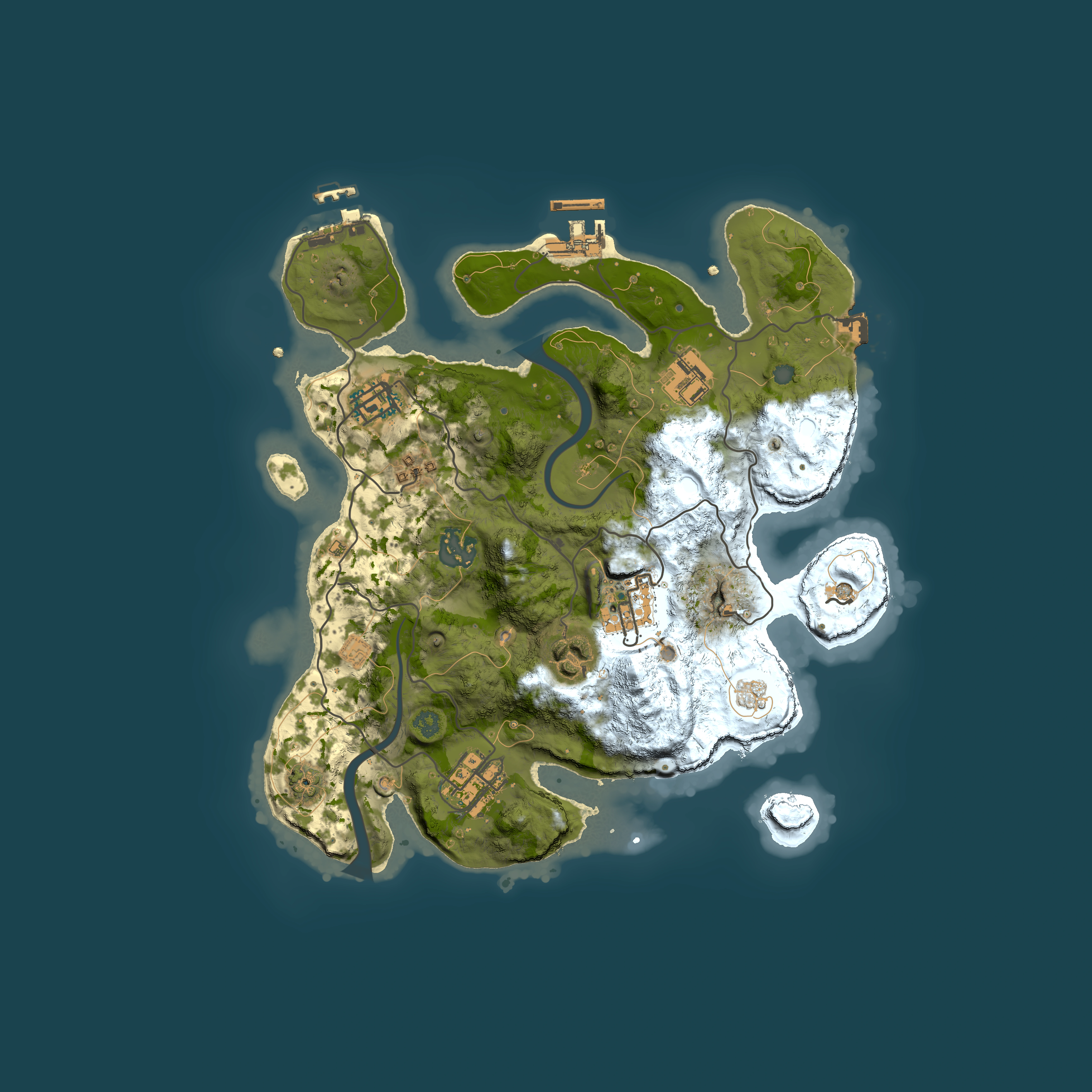 Full top-down render of Rust map seed 1655185947, 3000x3000m