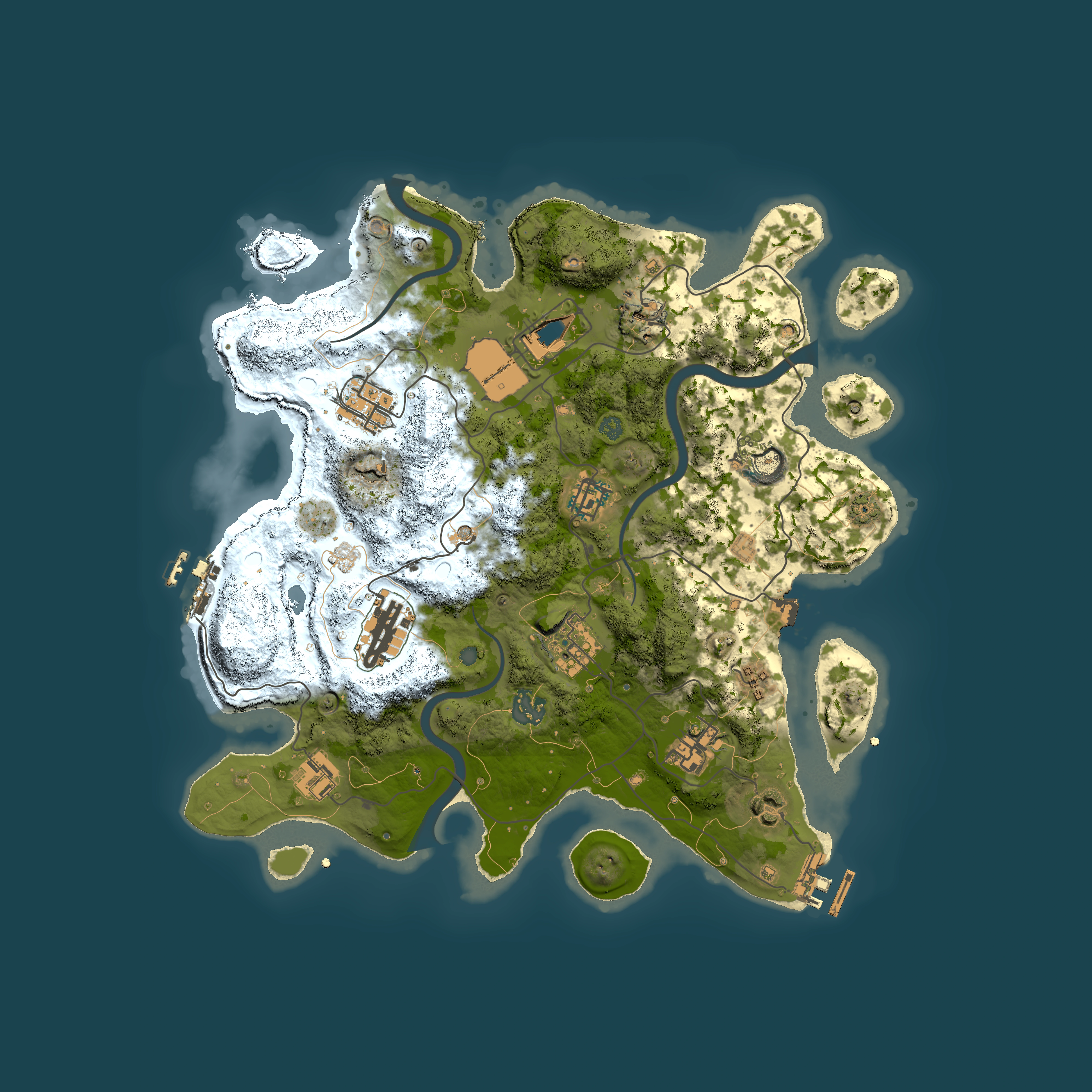 Full top-down render of Rust map seed 898505596, 3500x3500m