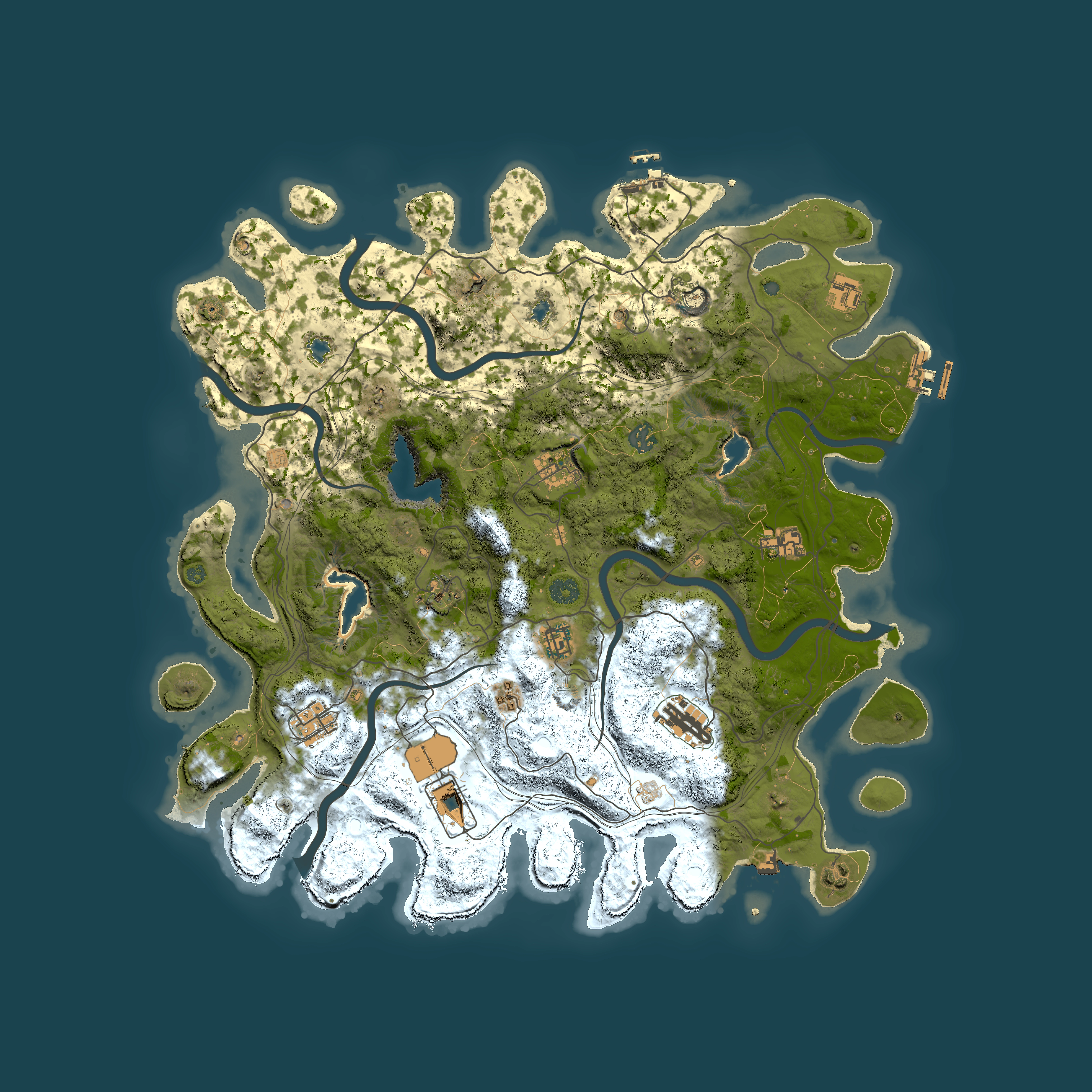 Full top-down render of Rust map seed 2020947883, 4500x4500m