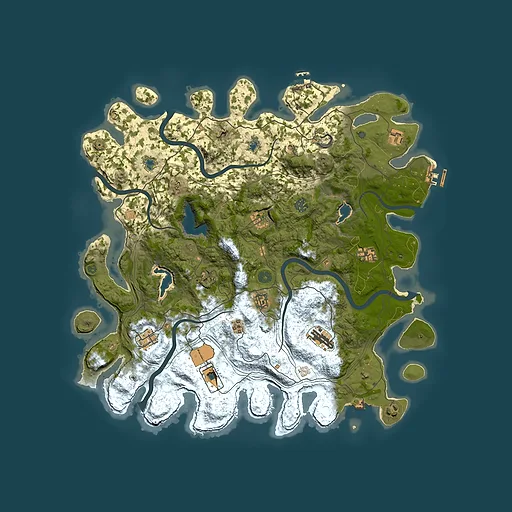 Rust map seed 2020947883, 4500x4500m top-down preview