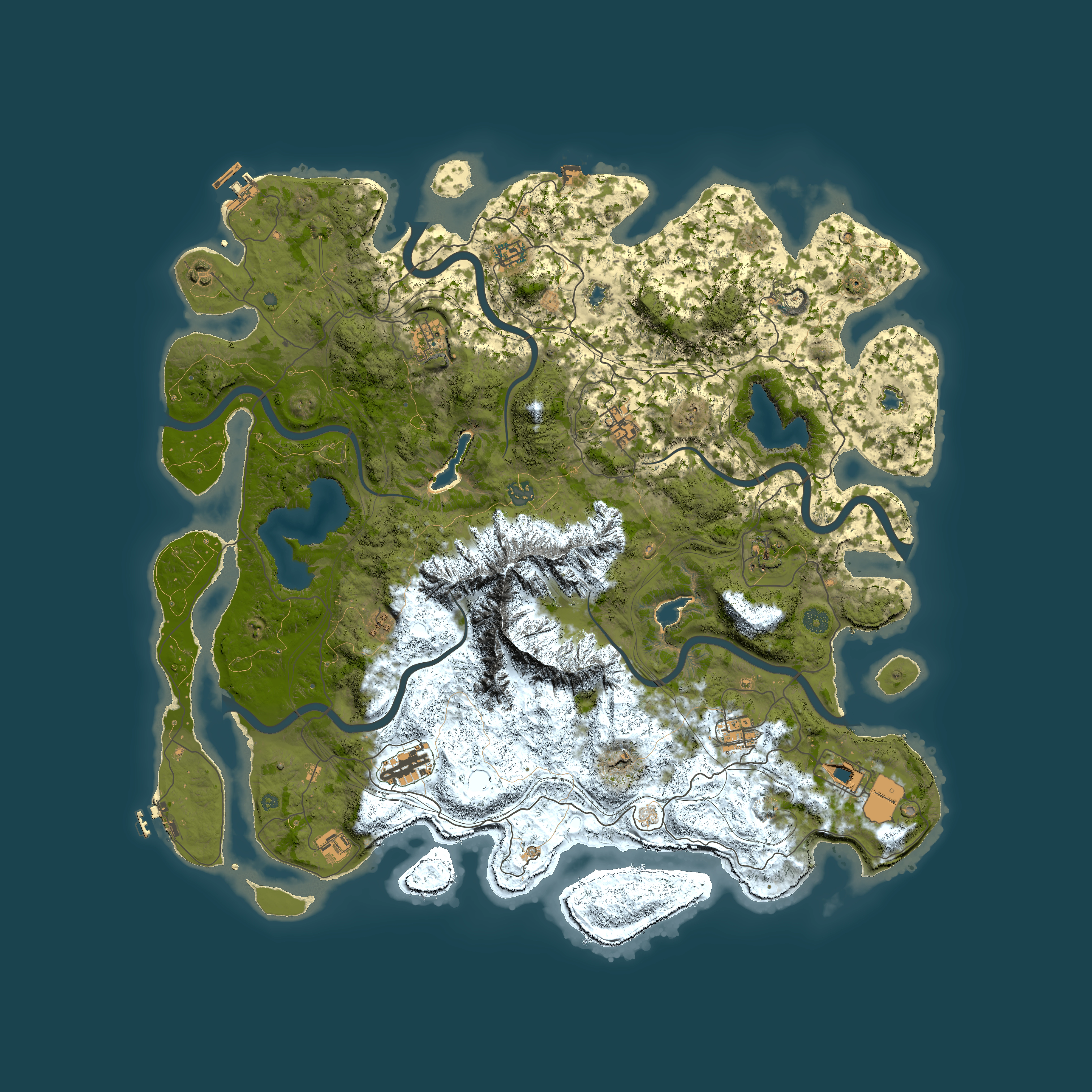 Full top-down render of Rust map seed 883508146, 5000x5000m