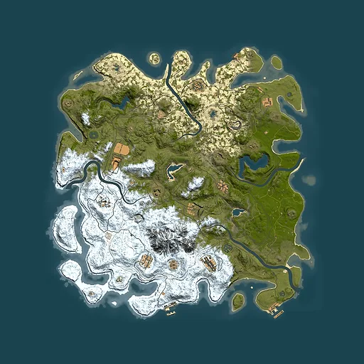 Rust map seed 250258075, 5000x5000m top-down preview