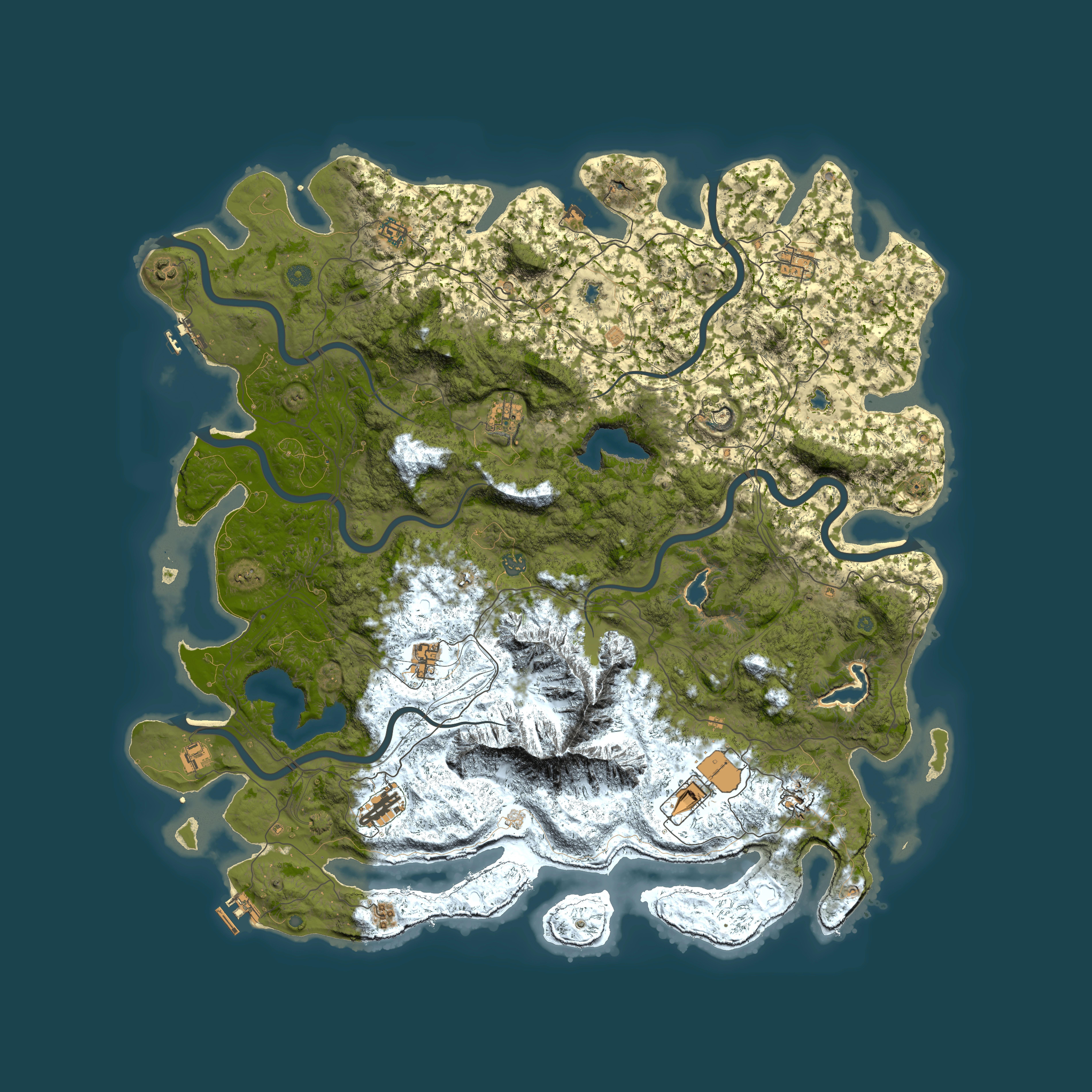 Full top-down render of Rust map seed 9147729, 5500x5500m