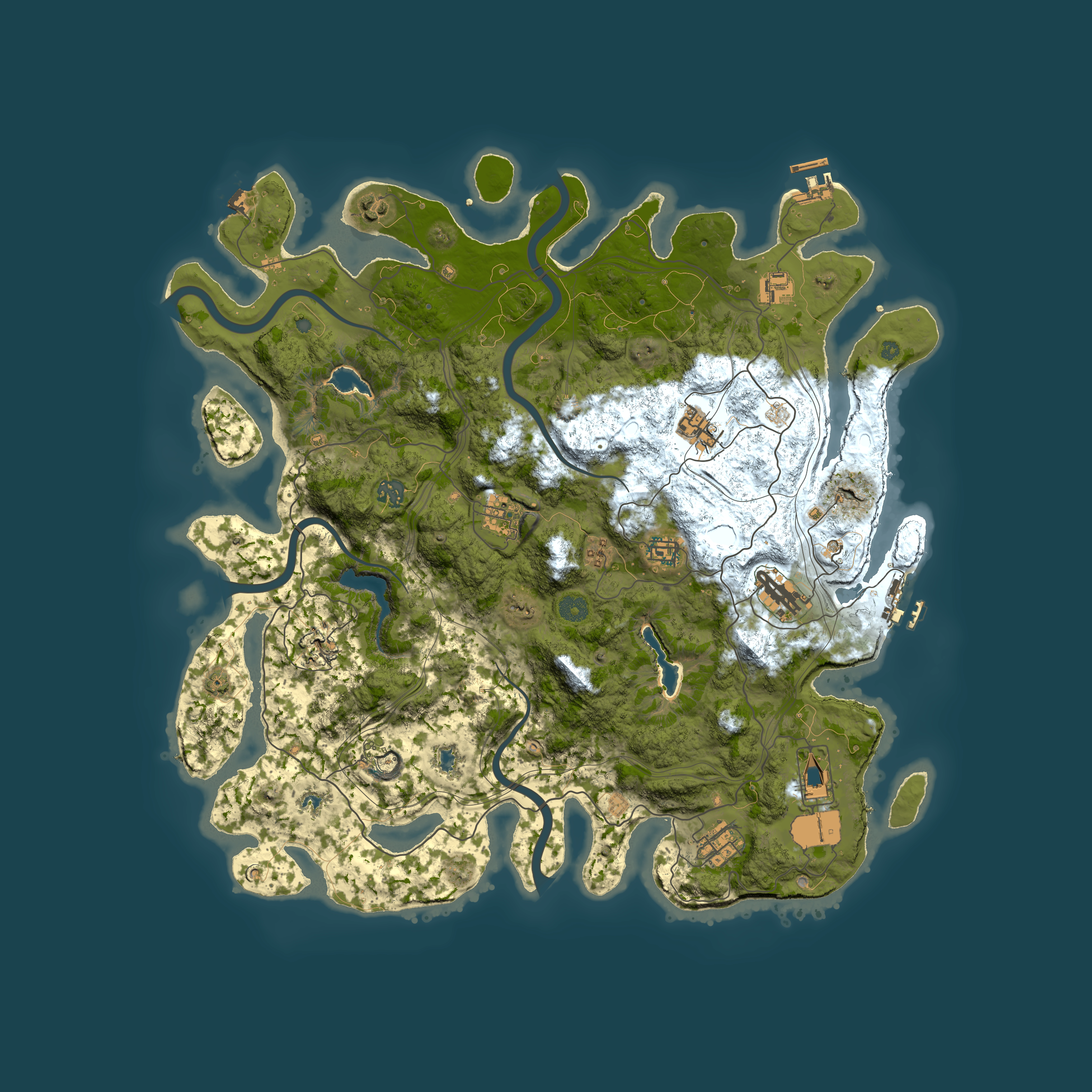 Full top-down render of Rust map seed 1199188506, 4500x4500m