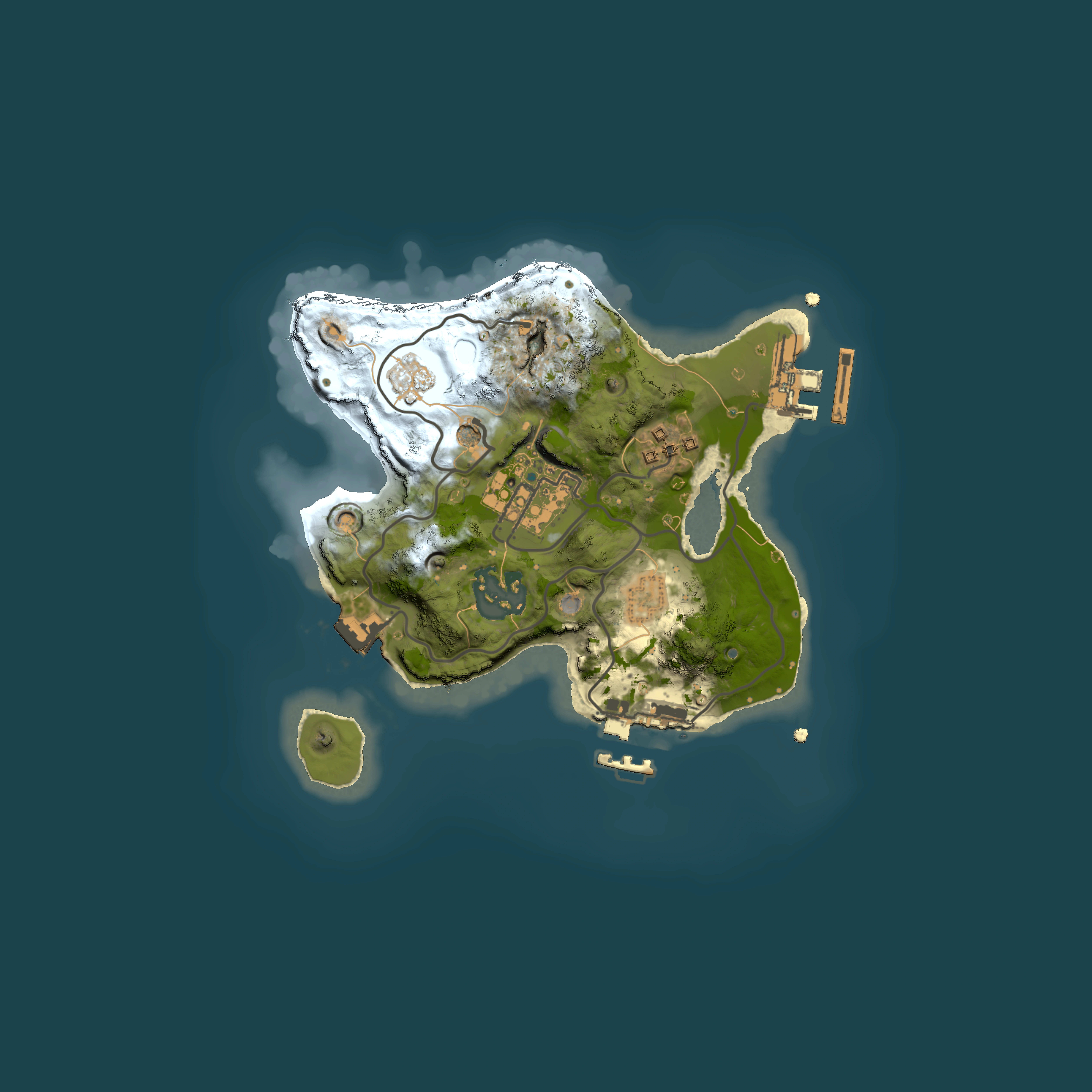 Full top-down render of Rust map seed 588722026, 2000x2000m