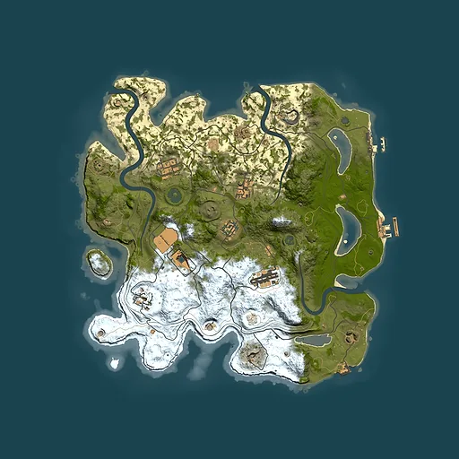 Rust map seed 1, 3700x3700m top-down preview