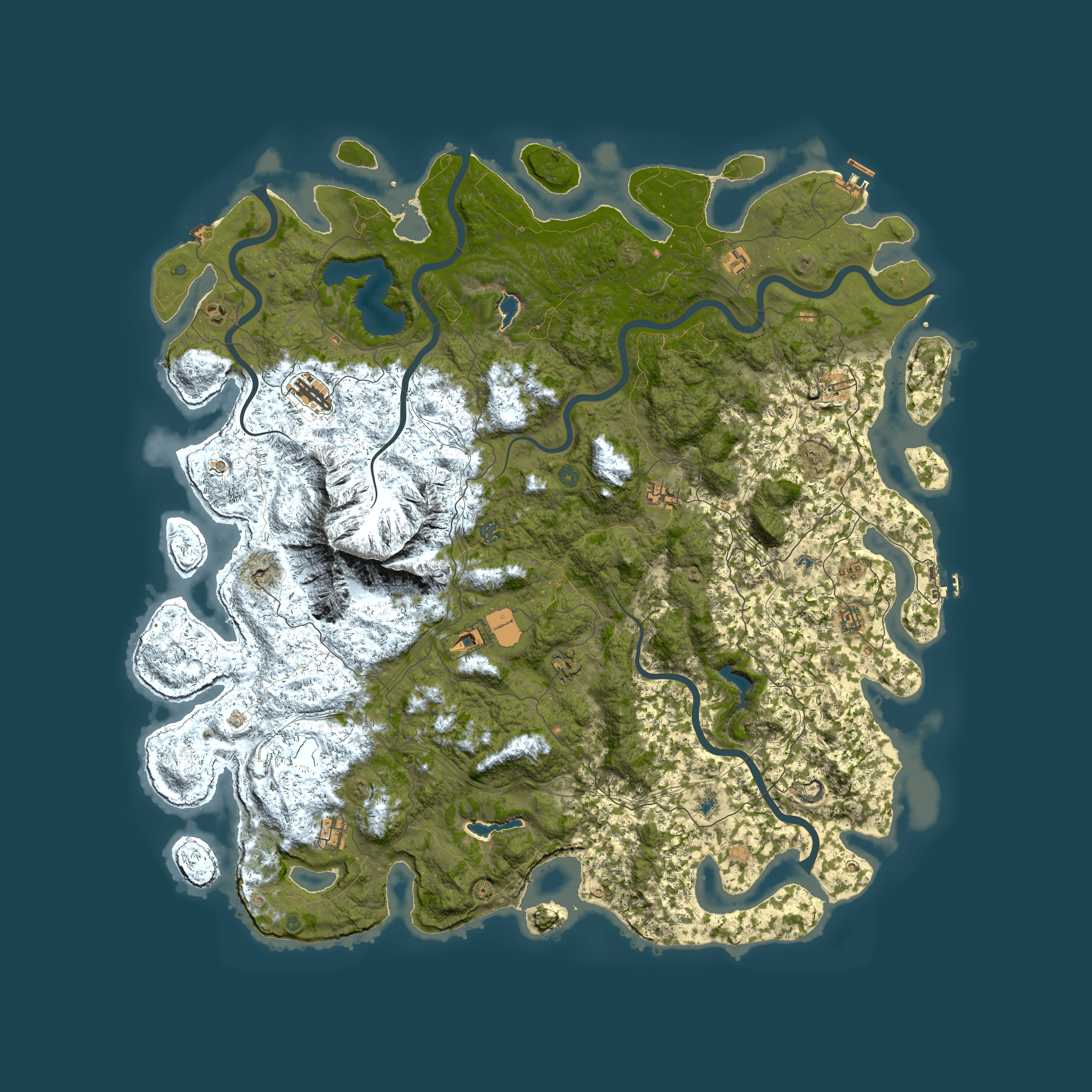 Full top-down render of Rust map seed 385194154, 6000x6000m