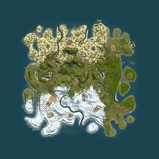 Rust map seed 1387139327, 4500x4500m top-down preview