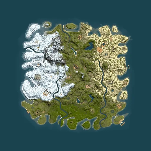Rust map seed 728381972, 5000x5000m top-down preview