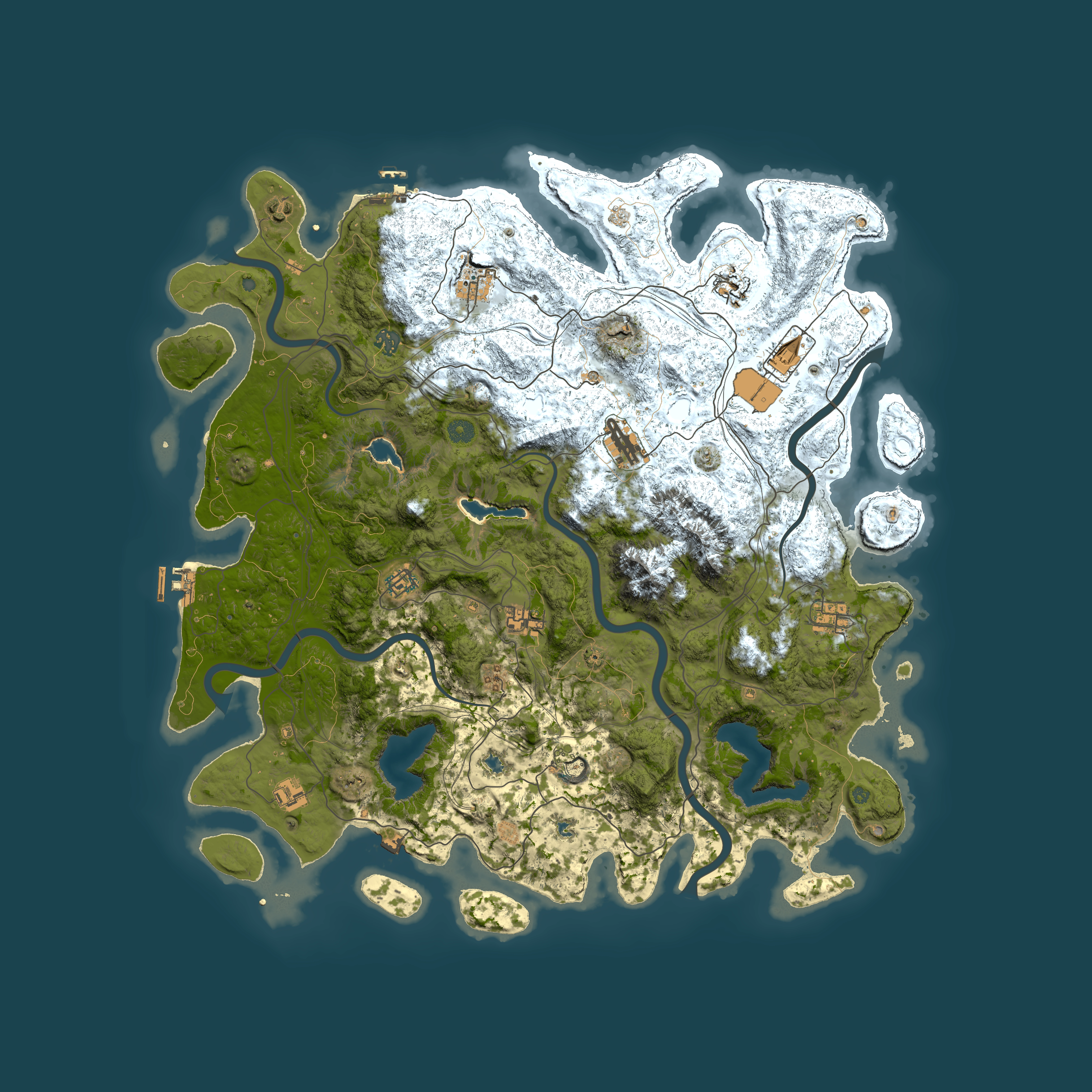 Full top-down render of Rust map seed 1938624854, 5000x5000m