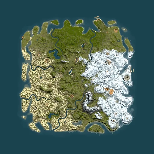 Rust map seed 915758489, 6000x6000m top-down preview