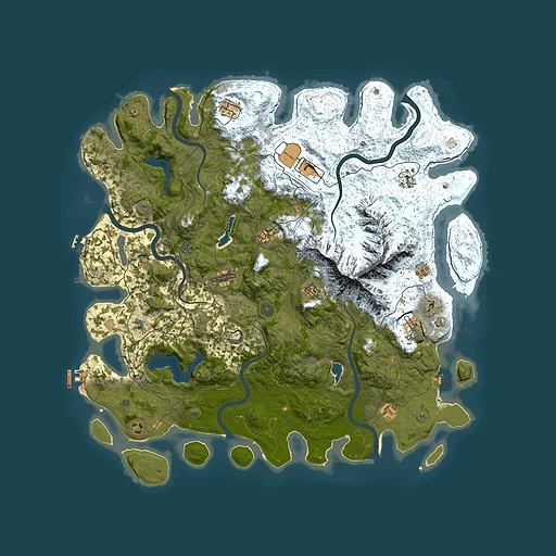 Rust map seed 2070432102, 5000x5000m top-down preview