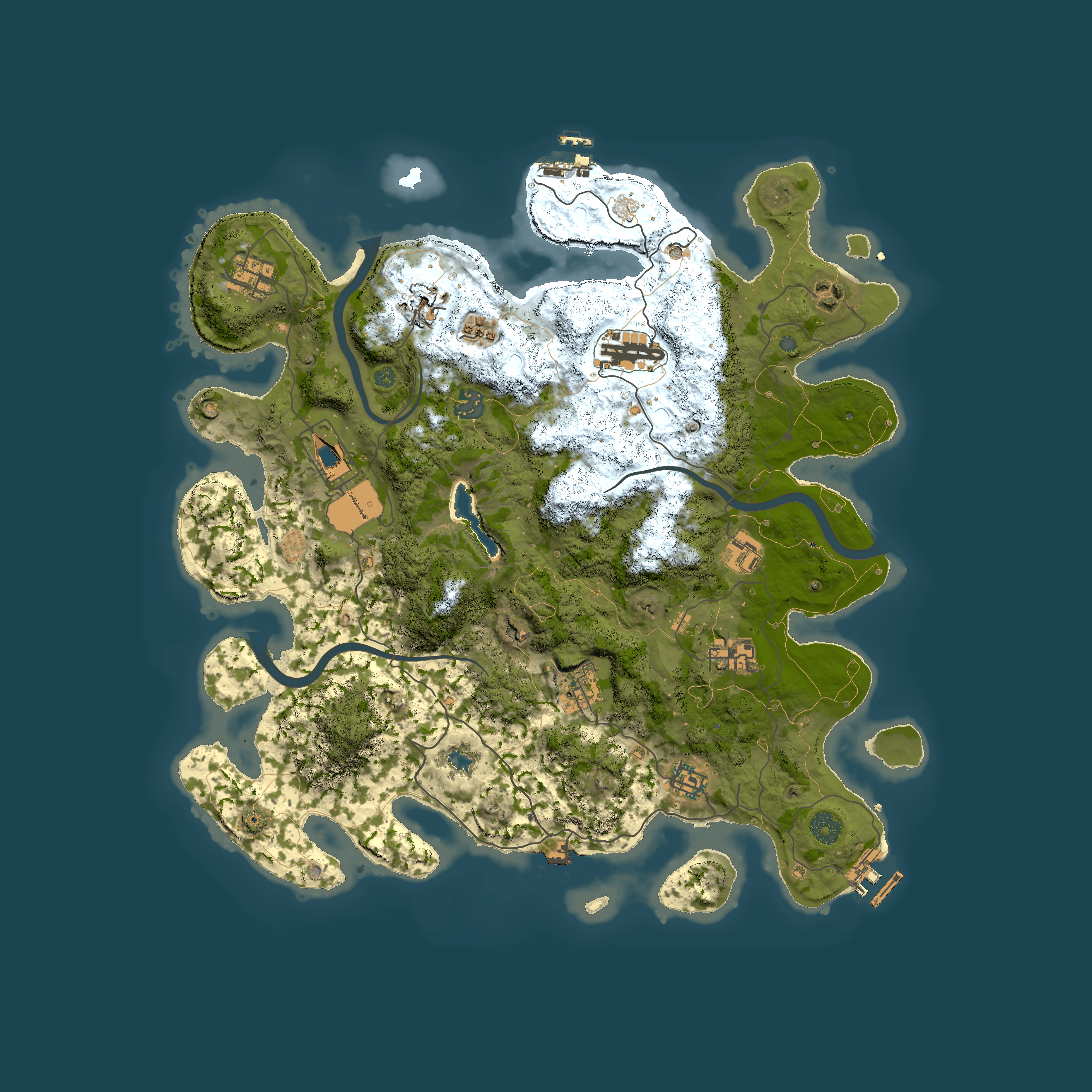 Full top-down render of Rust map seed 1981650810, 4000x4000m