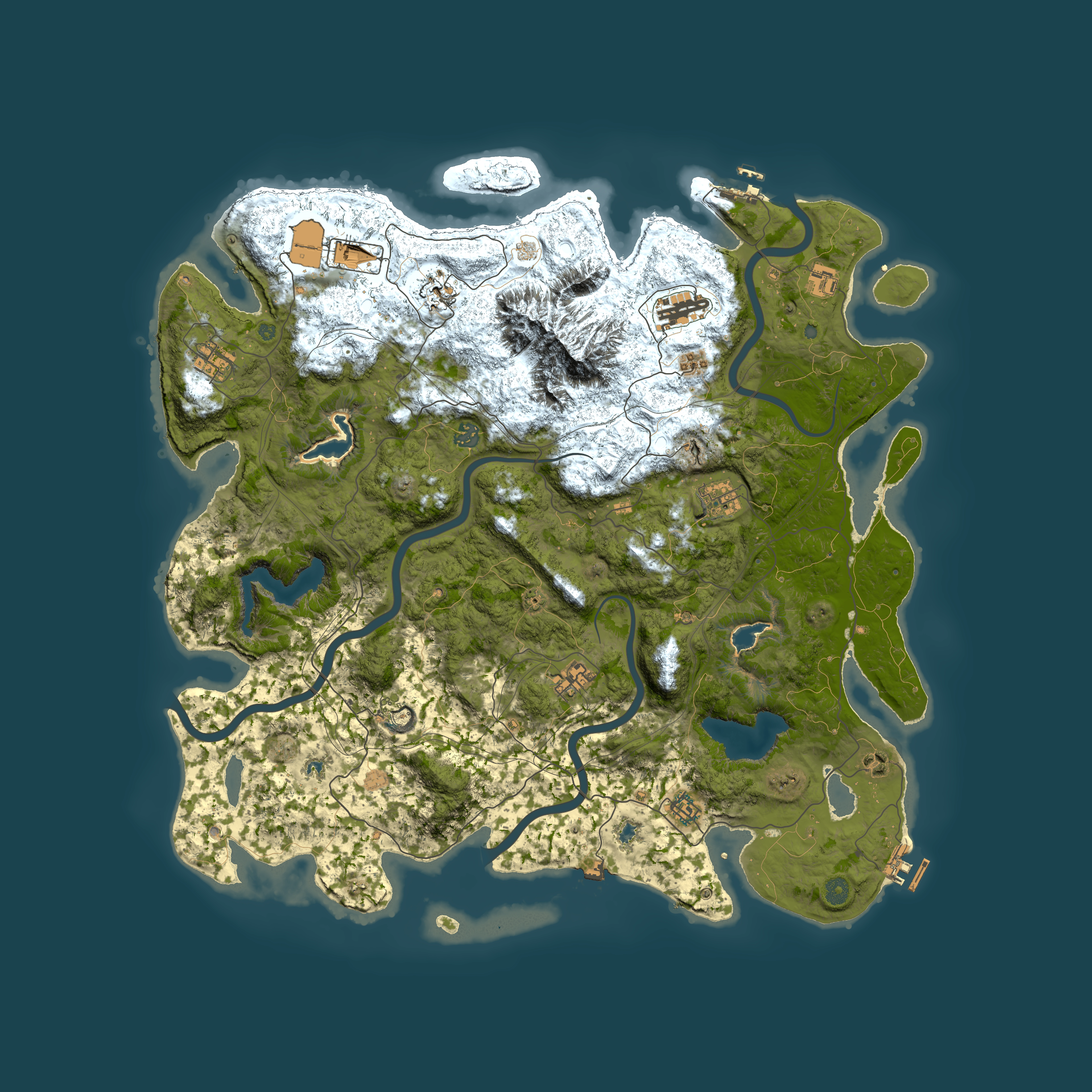Full top-down render of Rust map seed 2015572635, 5000x5000m