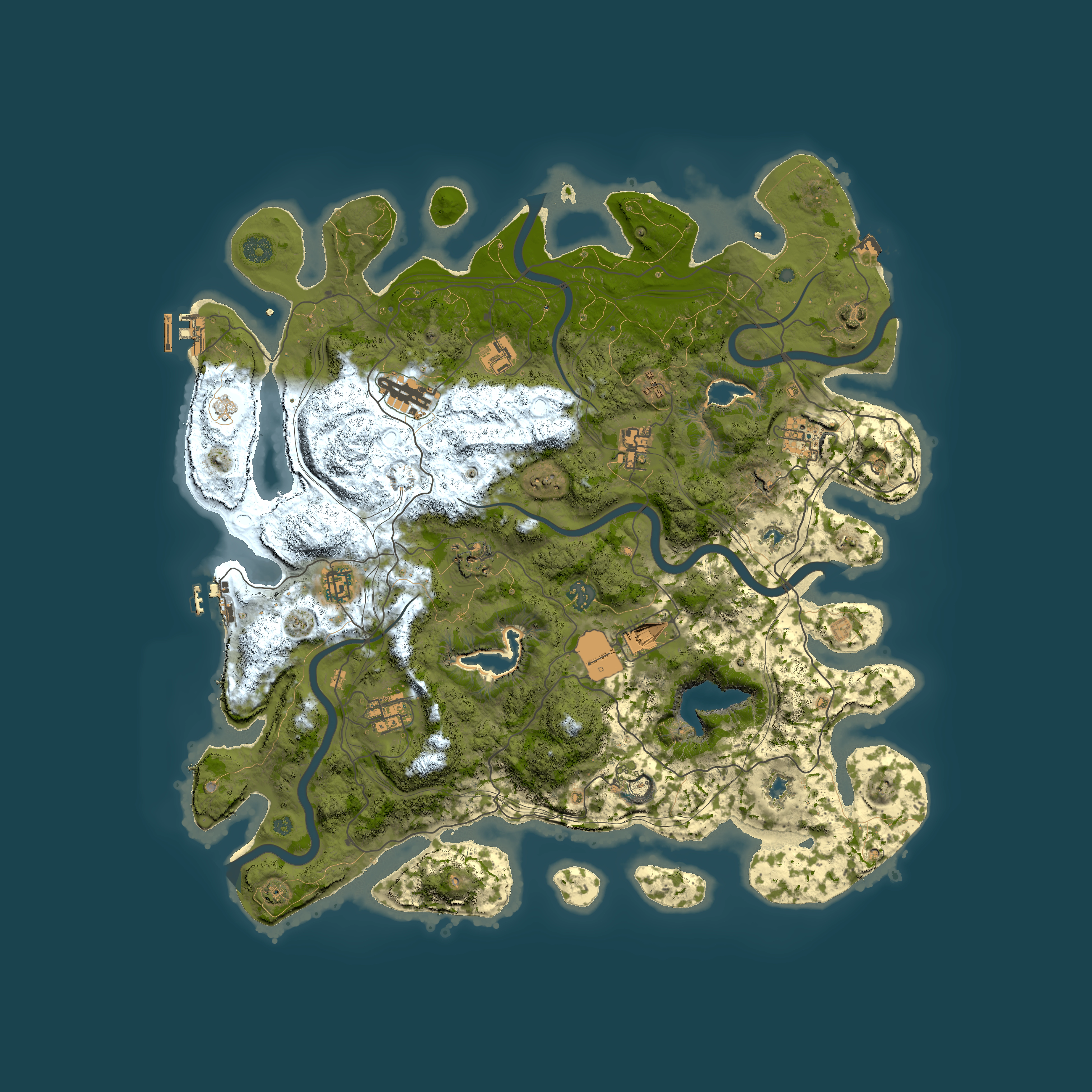 Full top-down render of Rust map seed 416372200, 4500x4500m