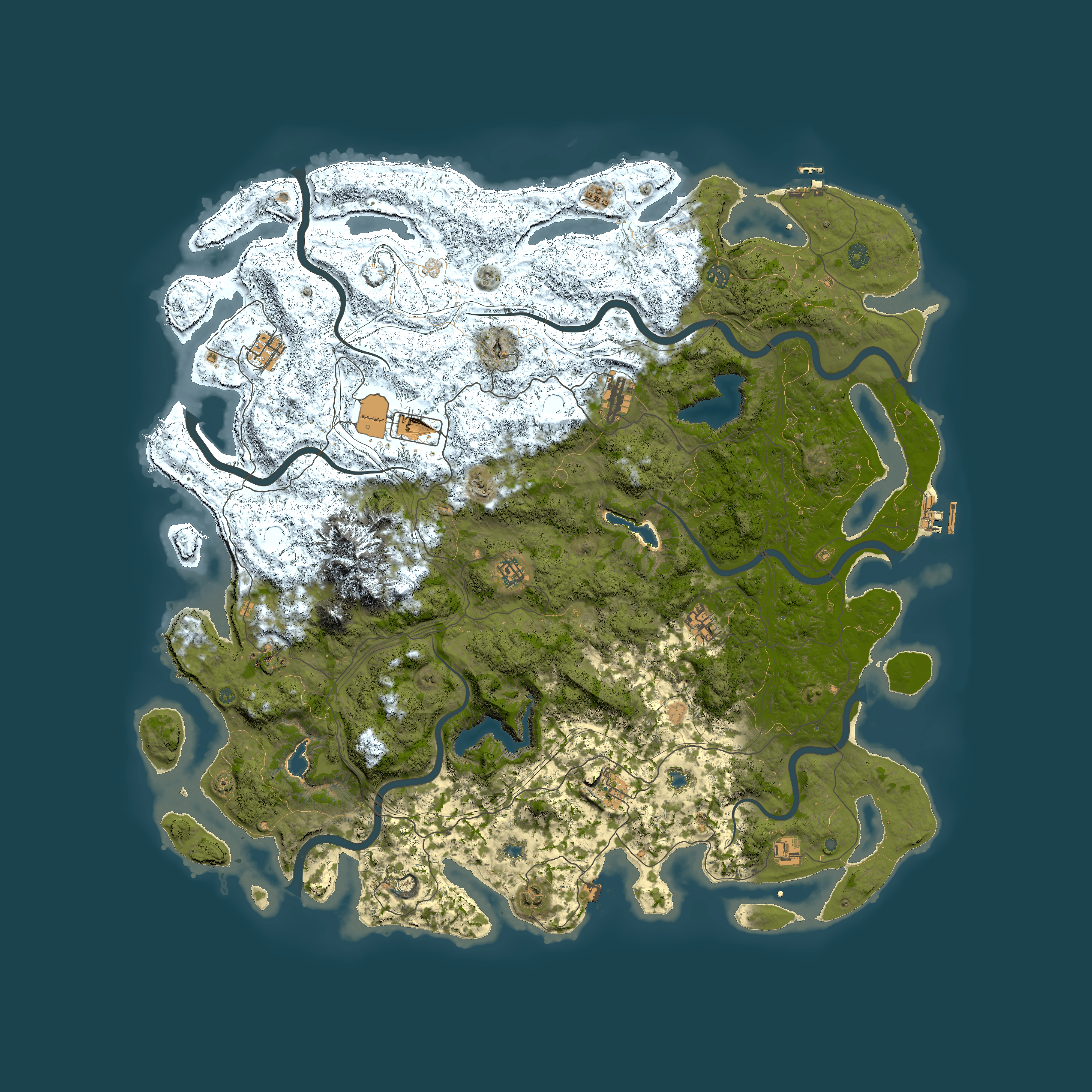 Full top-down render of Rust map seed 2235223, 5500x5500m