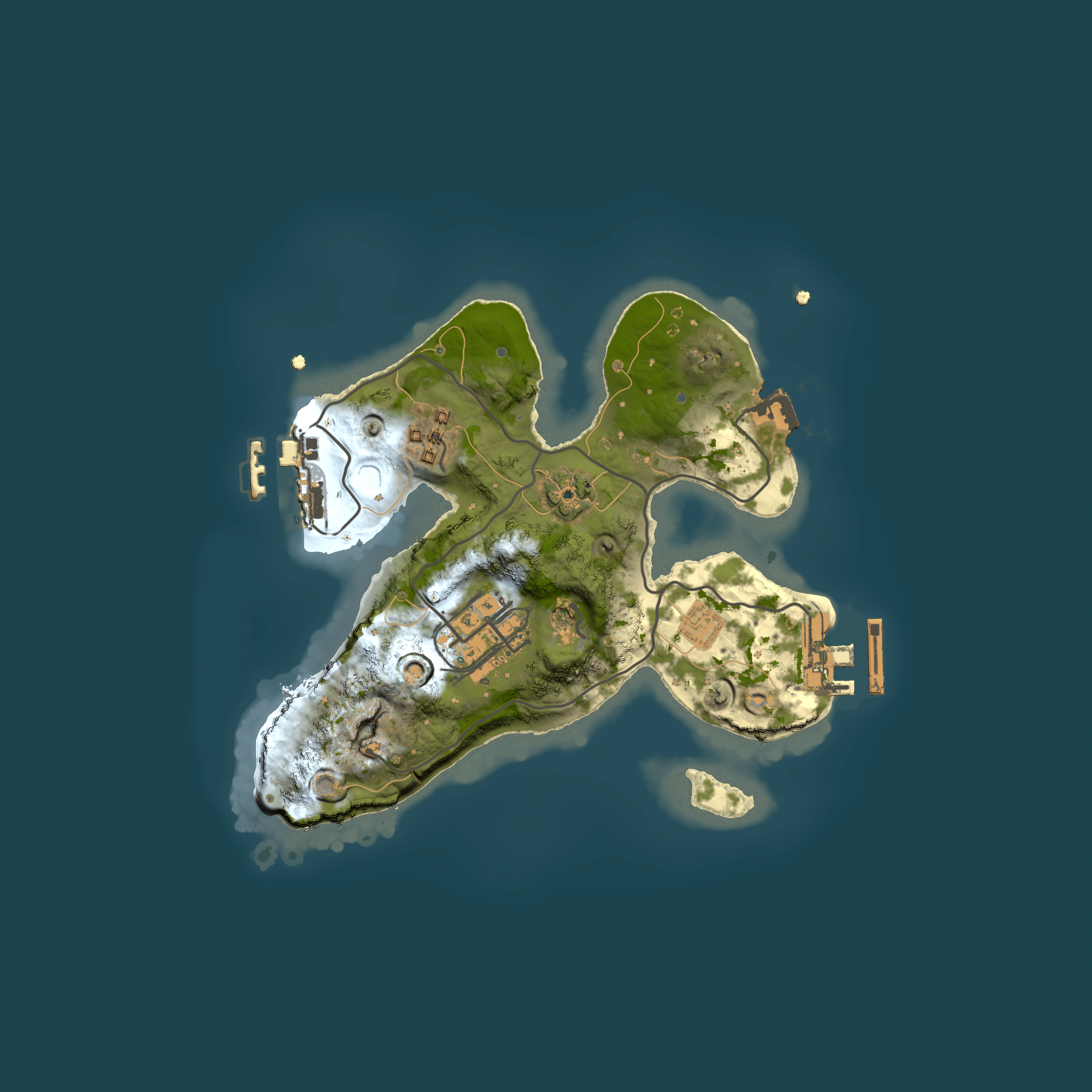 Full top-down render of Rust map seed 357831057, 2000x2000m