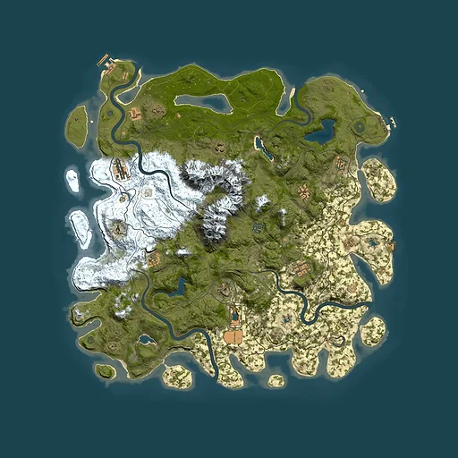Rust map seed 1392486962, 5000x5000m top-down preview
