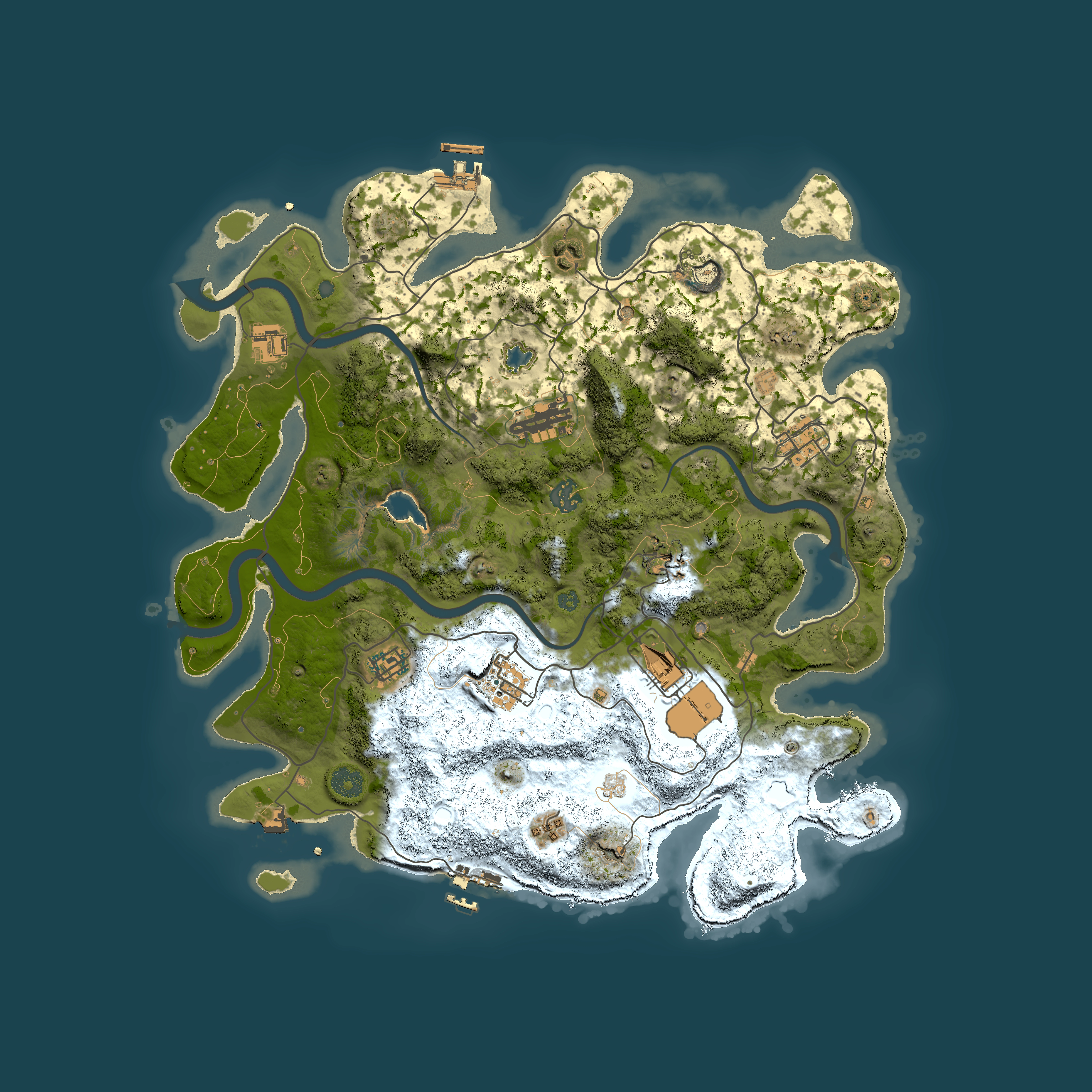 Full top-down render of Rust map seed 960095971, 4000x4000m