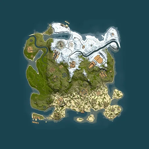 Rust map seed 1256401258, 3500x3500m top-down preview