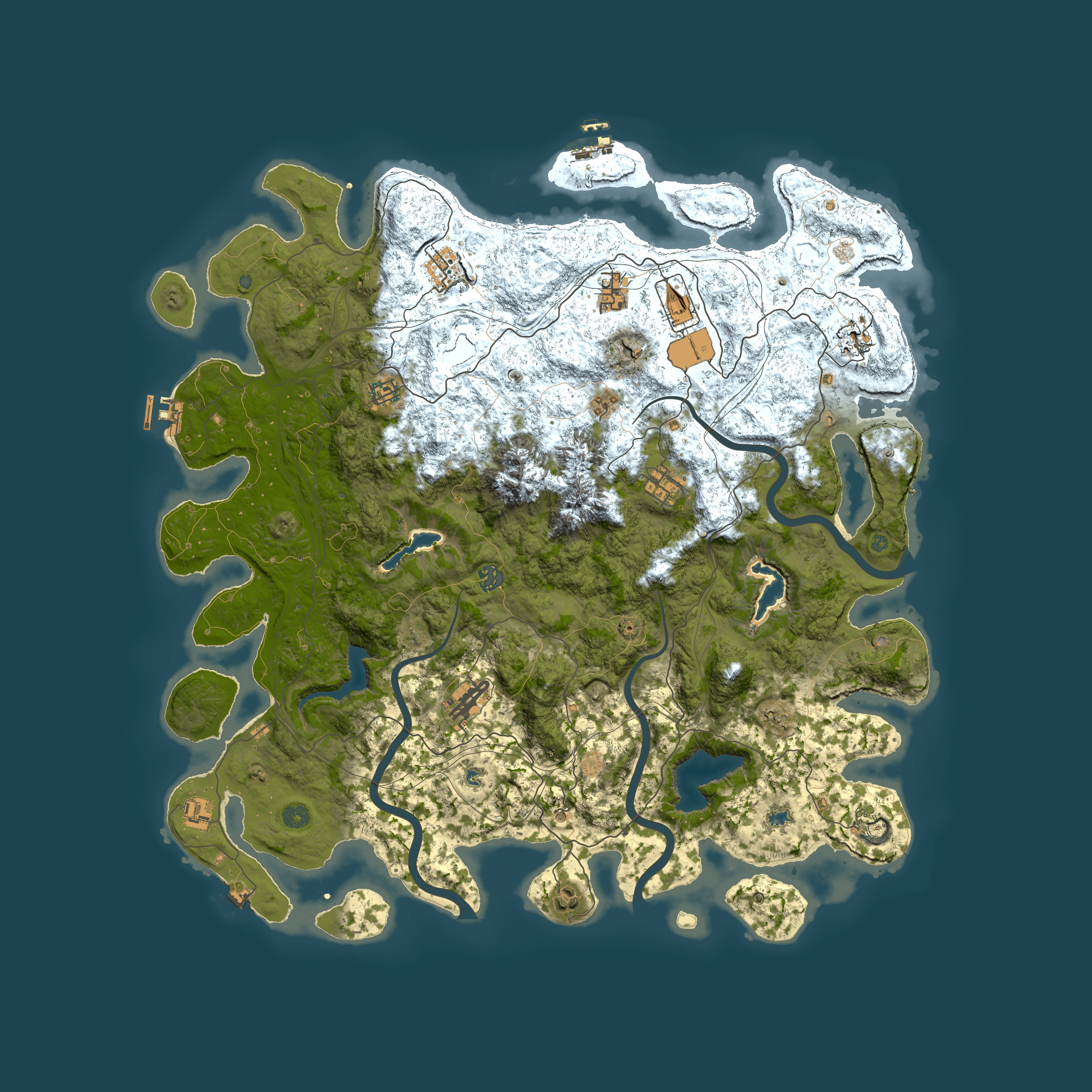 Full top-down render of Rust map seed 786972809, 5000x5000m