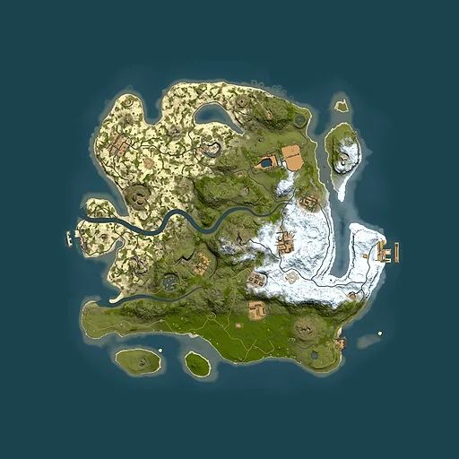 Rust map seed 1327842963, 3500x3500m top-down preview