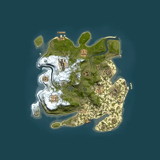 Rust map seed 106850509, 3000x3000m top-down preview