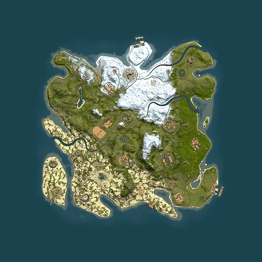 Rust map seed 2124710492, 4000x4000m top-down preview