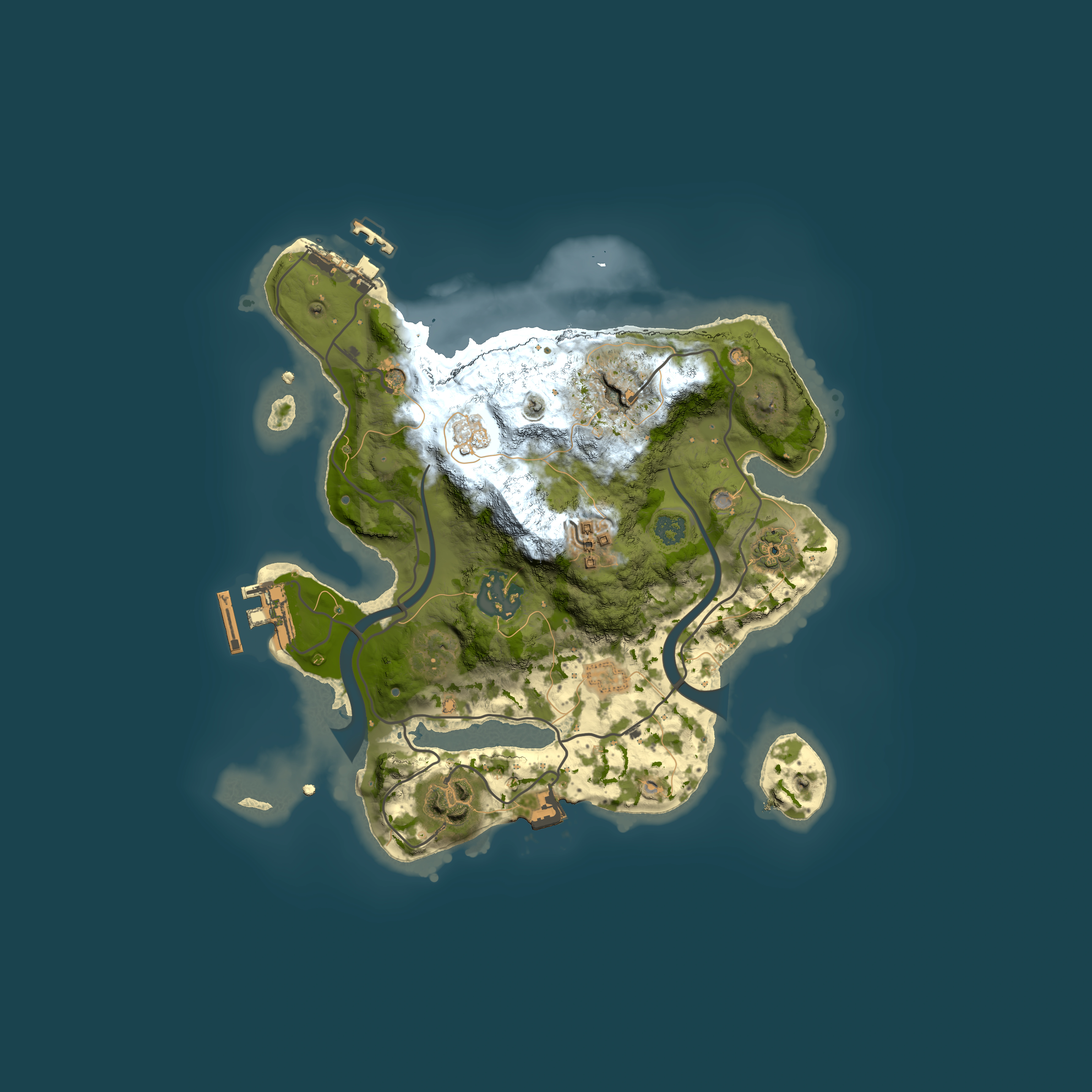 Full top-down render of Rust map seed 1704891551, 2500x2500m