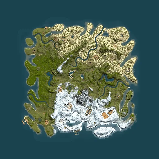 Rust map seed 199895330, 5000x5000m top-down preview