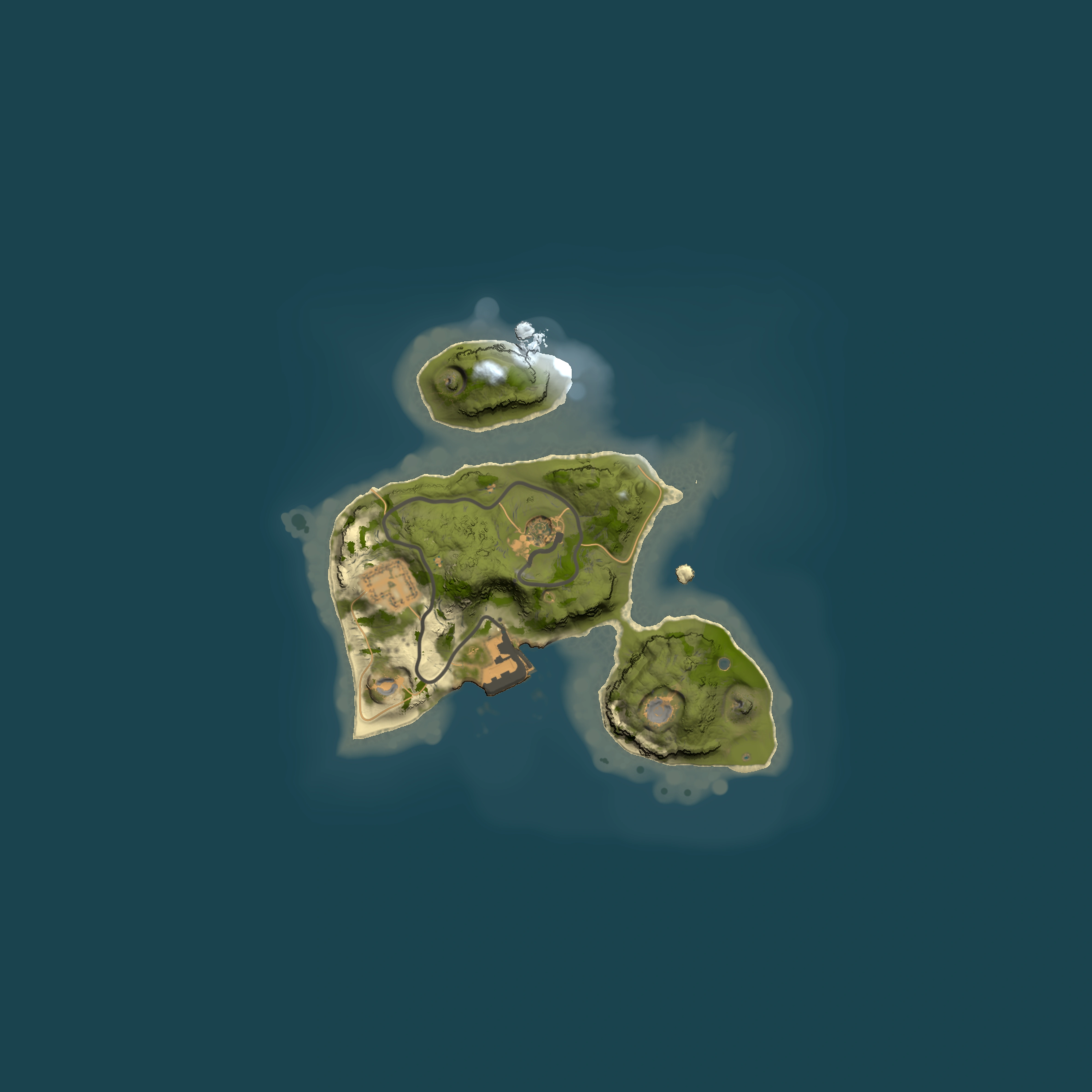 Full top-down render of Rust map seed 2099064182, 1500x1500m