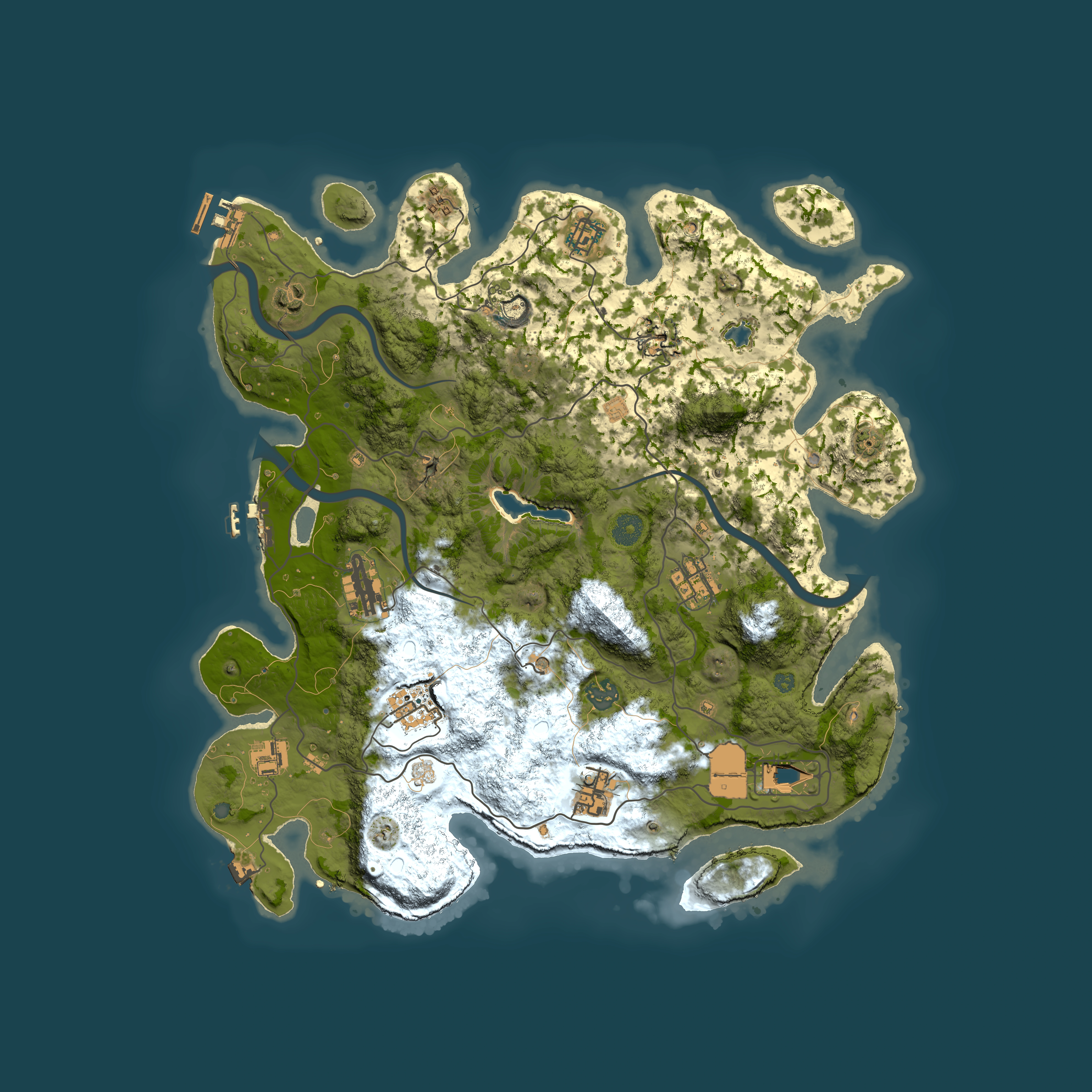 Full top-down render of Rust map seed 60952550, 4000x4000m