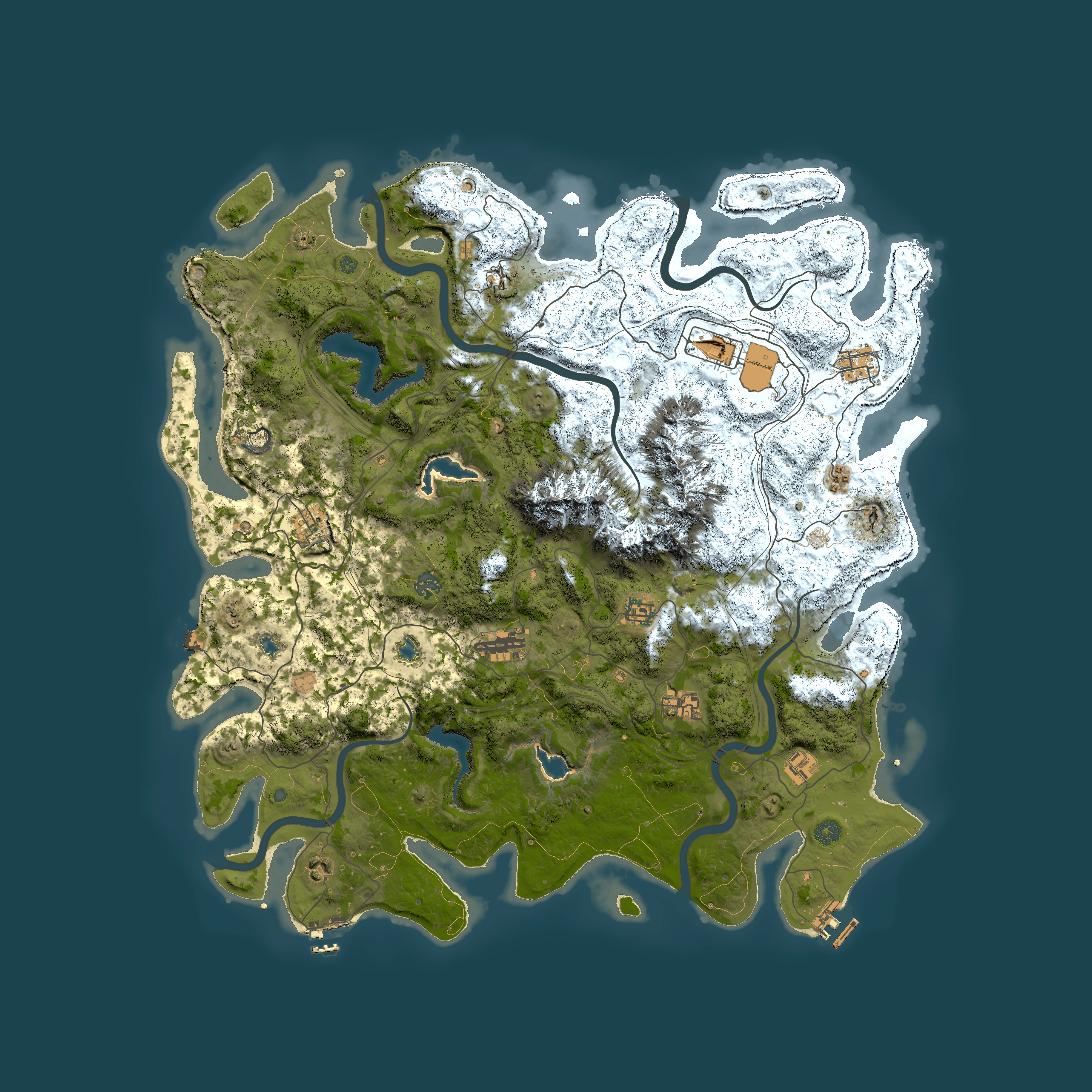 Full top-down render of Rust map seed 40303277, 5000x5000m