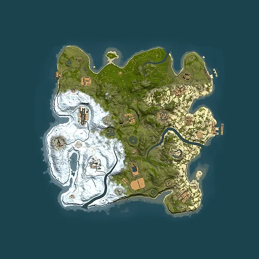 Rust map seed 1135205096, 3500x3500m top-down preview