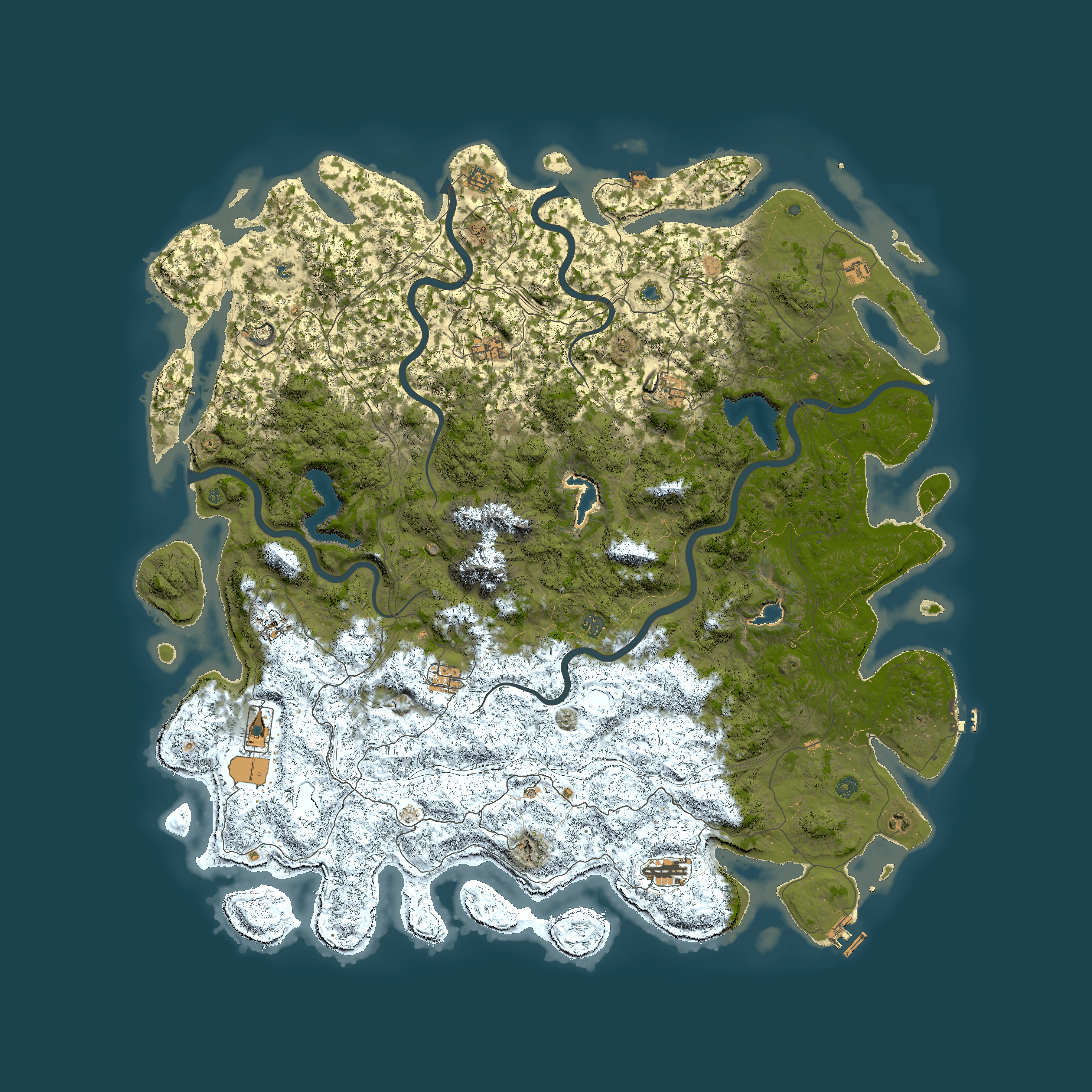Full top-down render of Rust map seed 1586531742, 6000x6000m