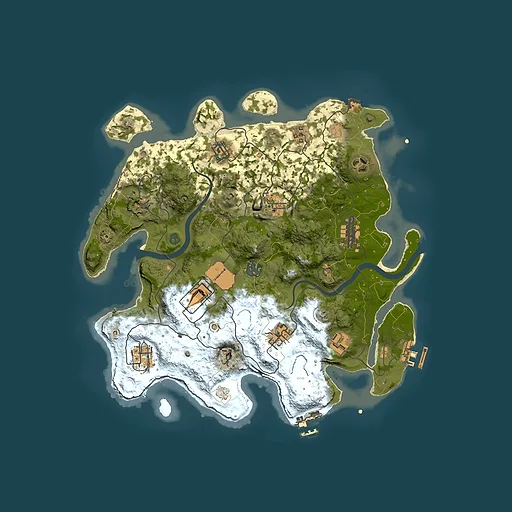 Rust map seed 1637760610, 3500x3500m top-down preview