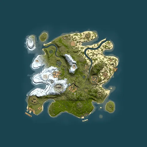 Rust map seed 905500074, 3000x3000m top-down preview