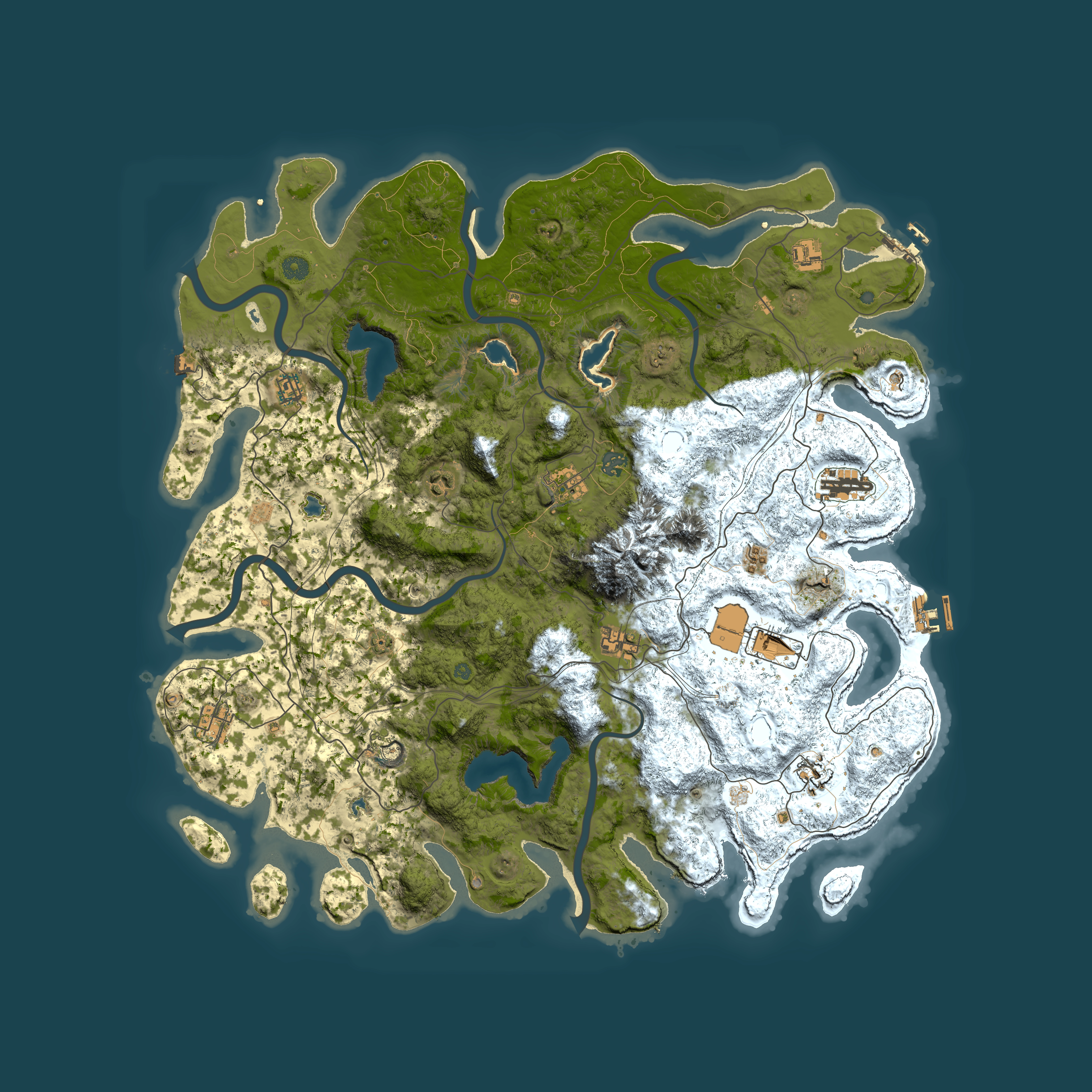 Full top-down render of Rust map seed 624652961, 5000x5000m