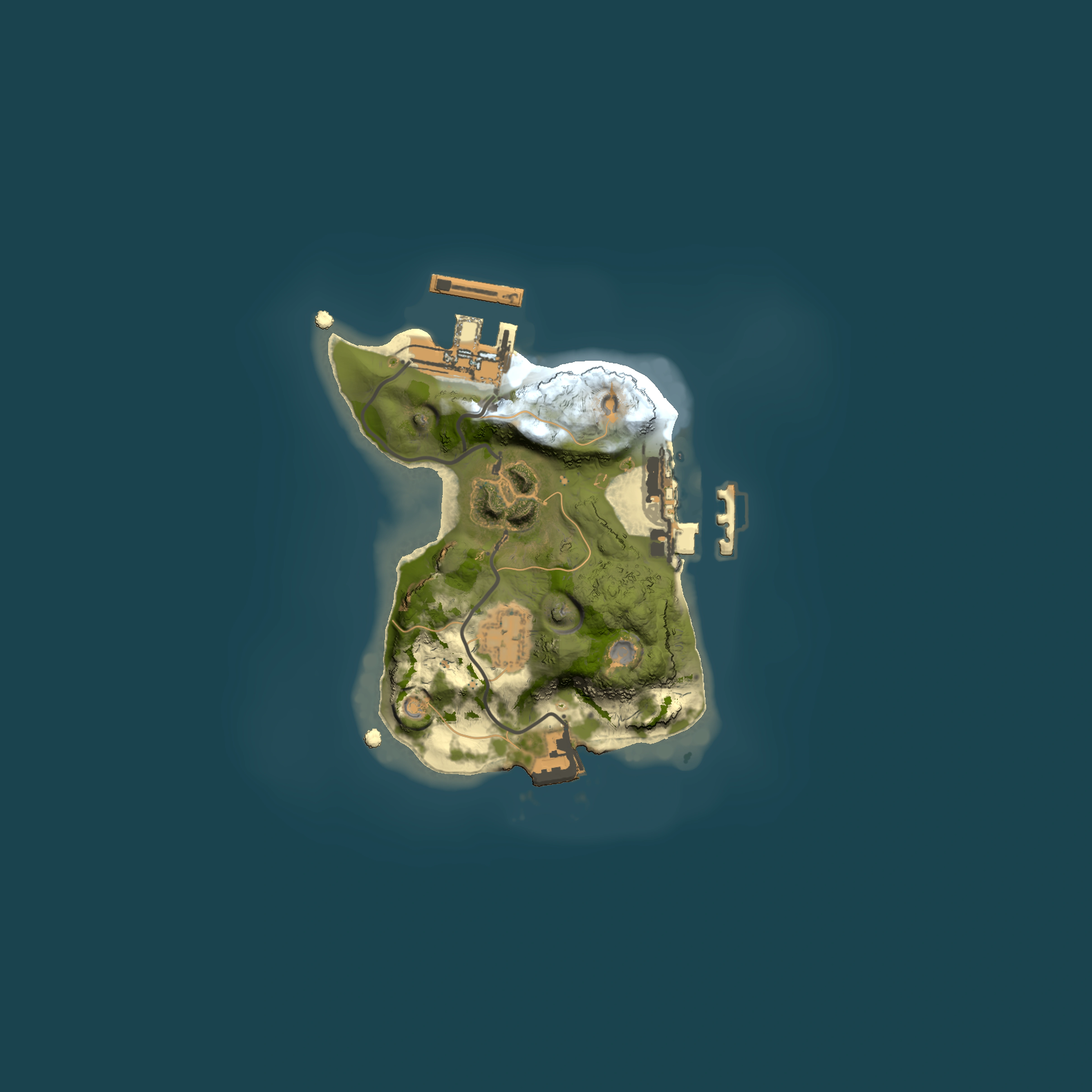 Full top-down render of Rust map seed 1477954694, 1500x1500m
