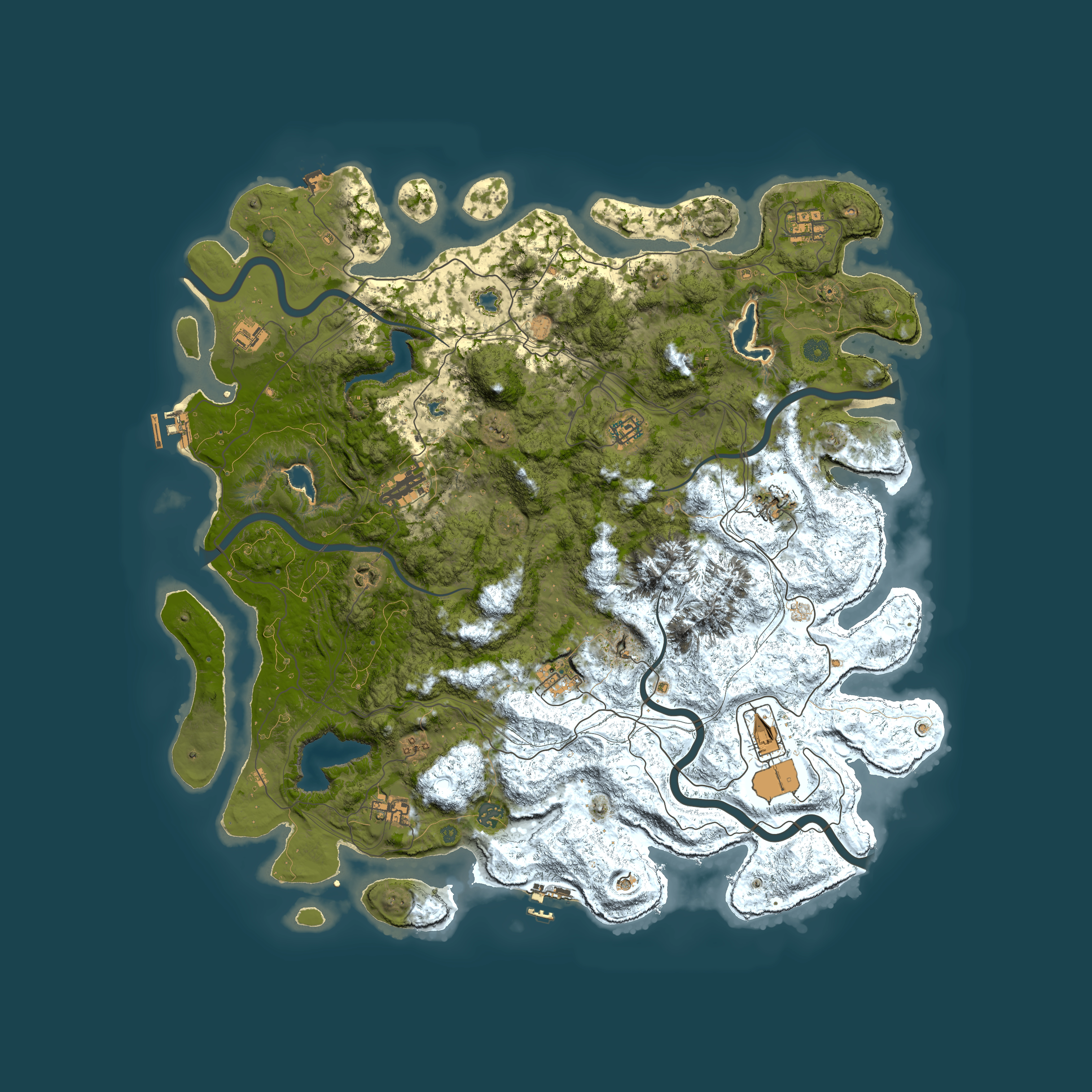 Full top-down render of Rust map seed 1809825512, 5000x5000m