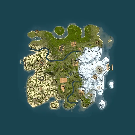 Rust map seed 627195177, 3500x3500m top-down preview