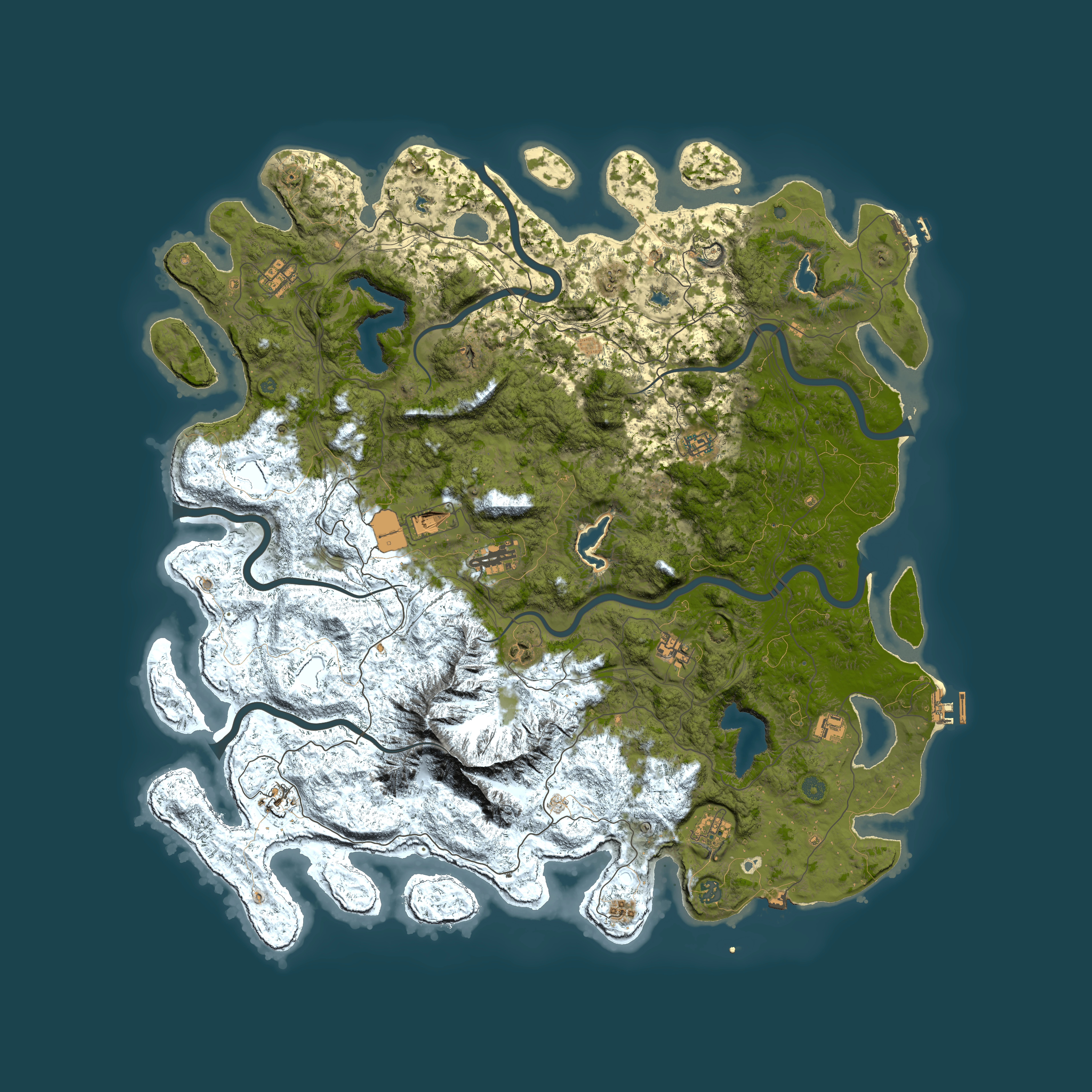 Full top-down render of Rust map seed 1461408027, 5500x5500m